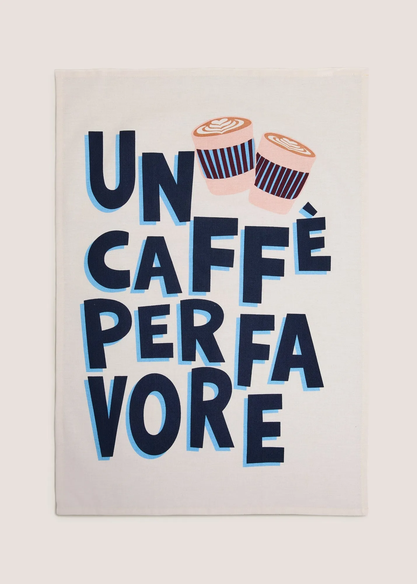 Coffee Printed Tea Towel - Cream product