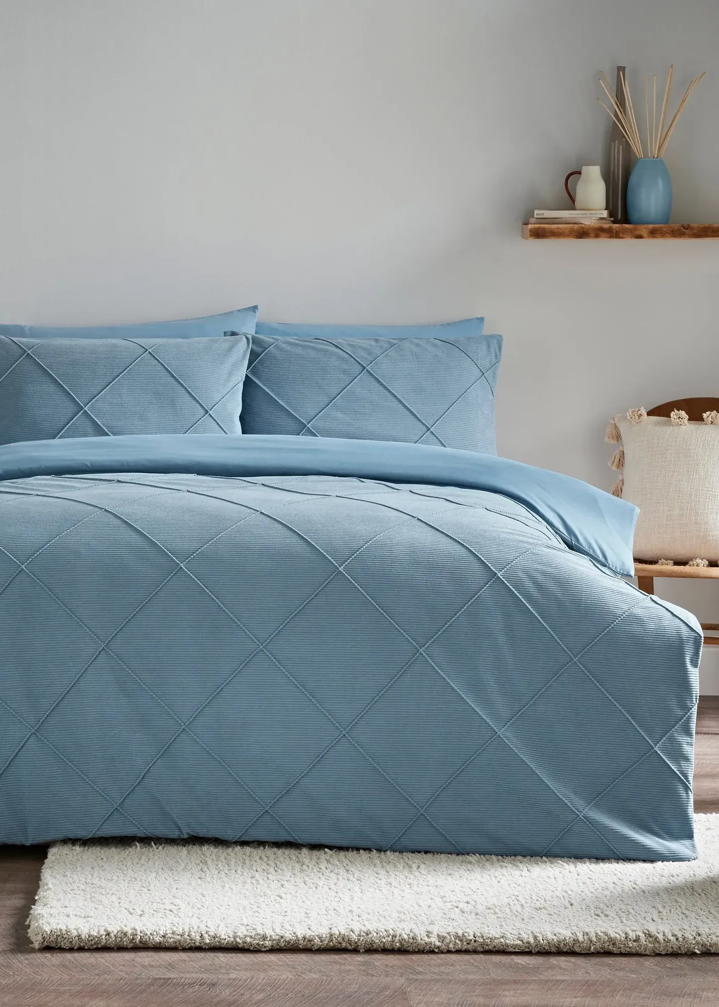 Double Corduroy Duvet Set - Teal product