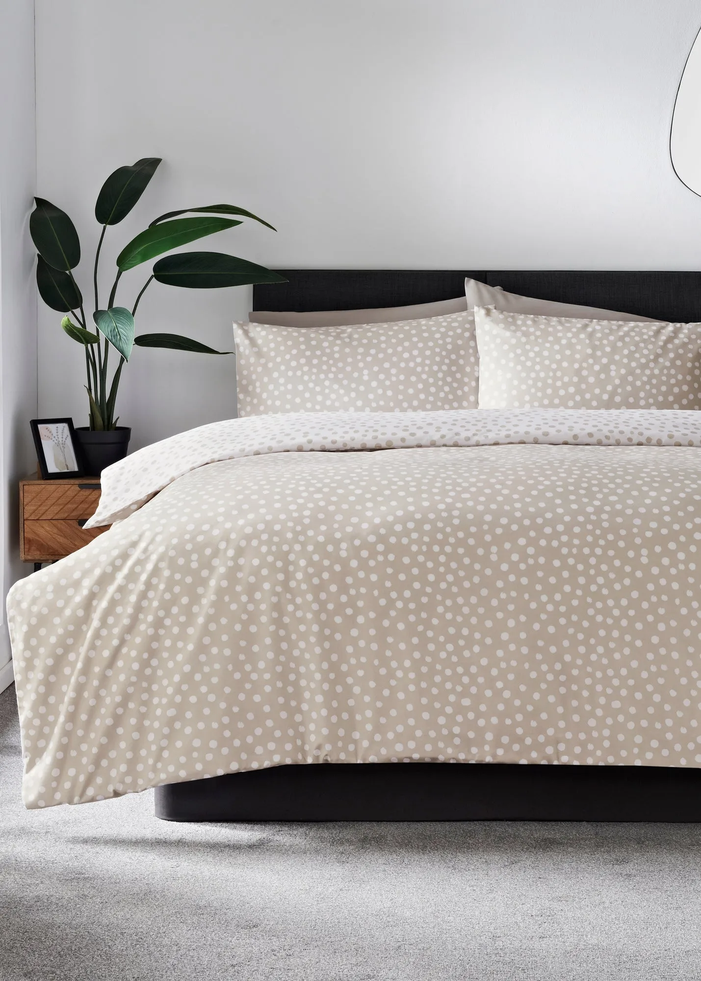 Double Spotted Duvet Set & Fitted Sheet Bundle - Beige product