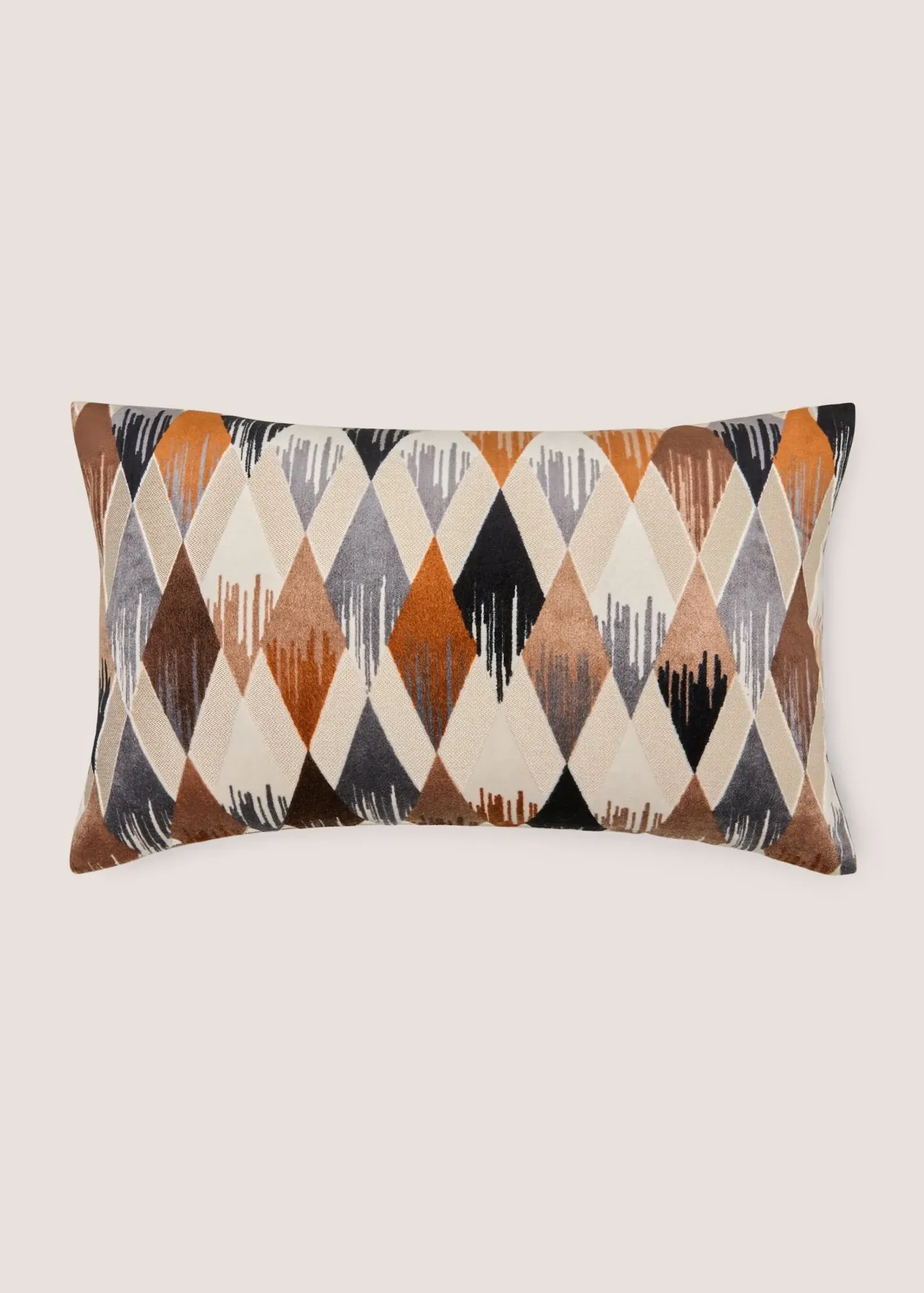 Etched Diamond Cut Velvet Cushion - Multi product