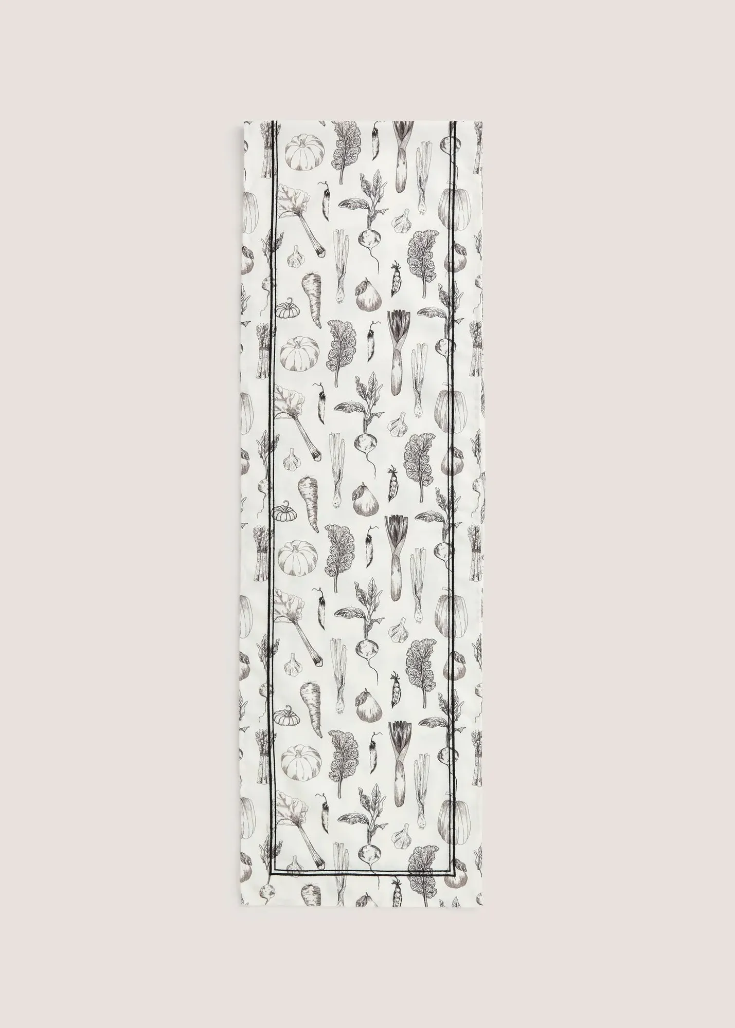 Farmer's Market Table Runner - White, Black product