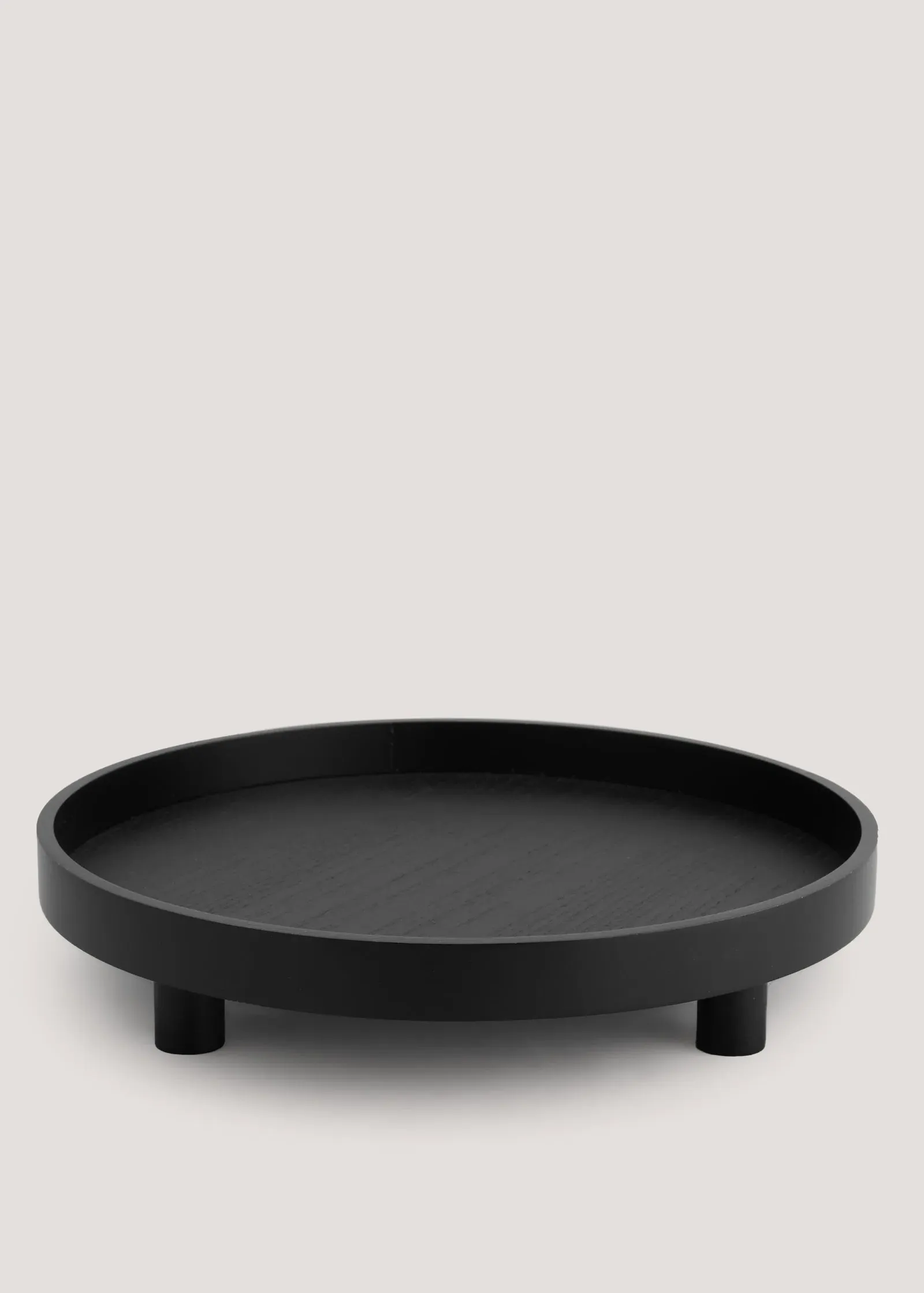 Footed Tray - Black, Wood product