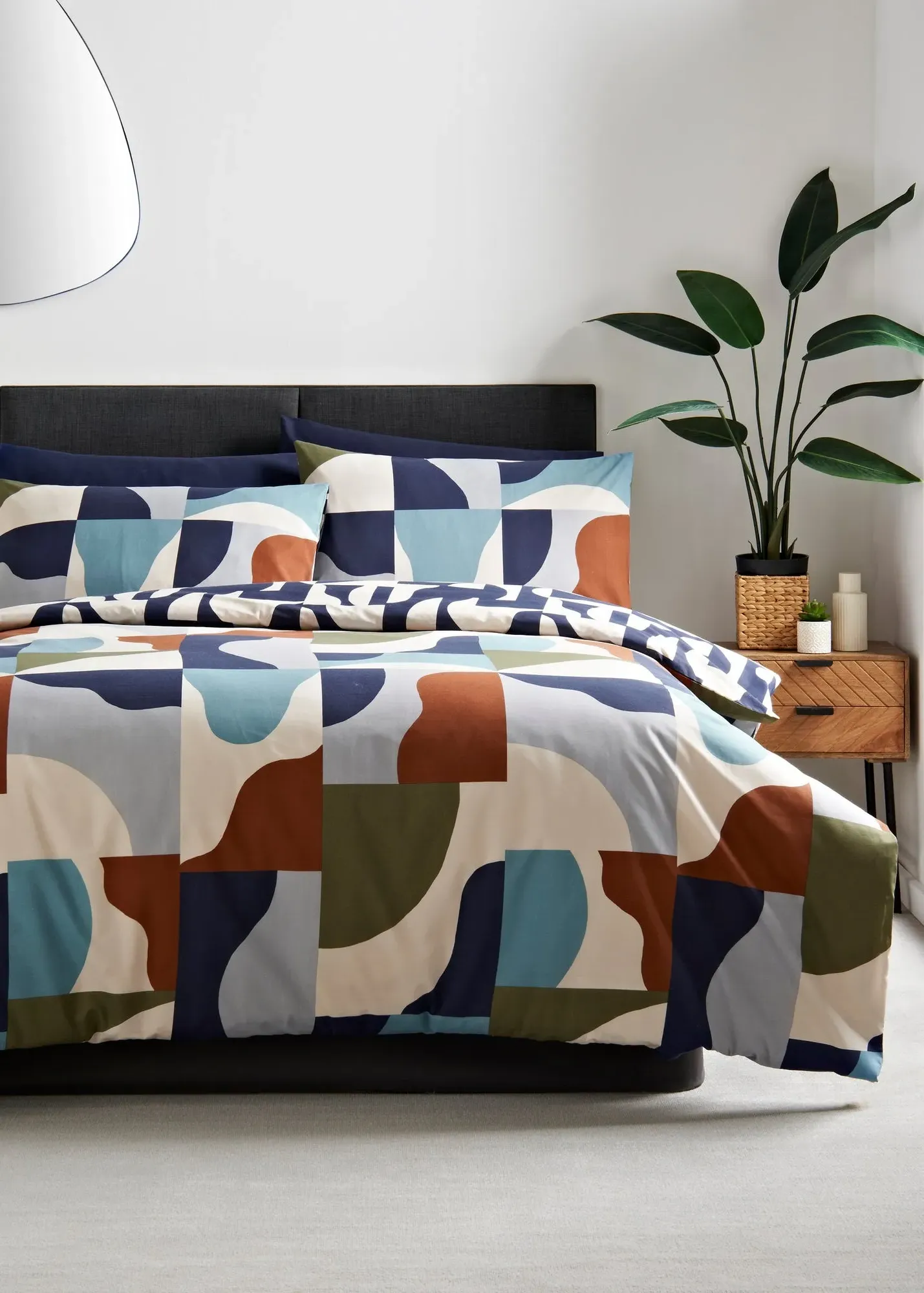 Geometric Curves Single Duvet Set - Multi product