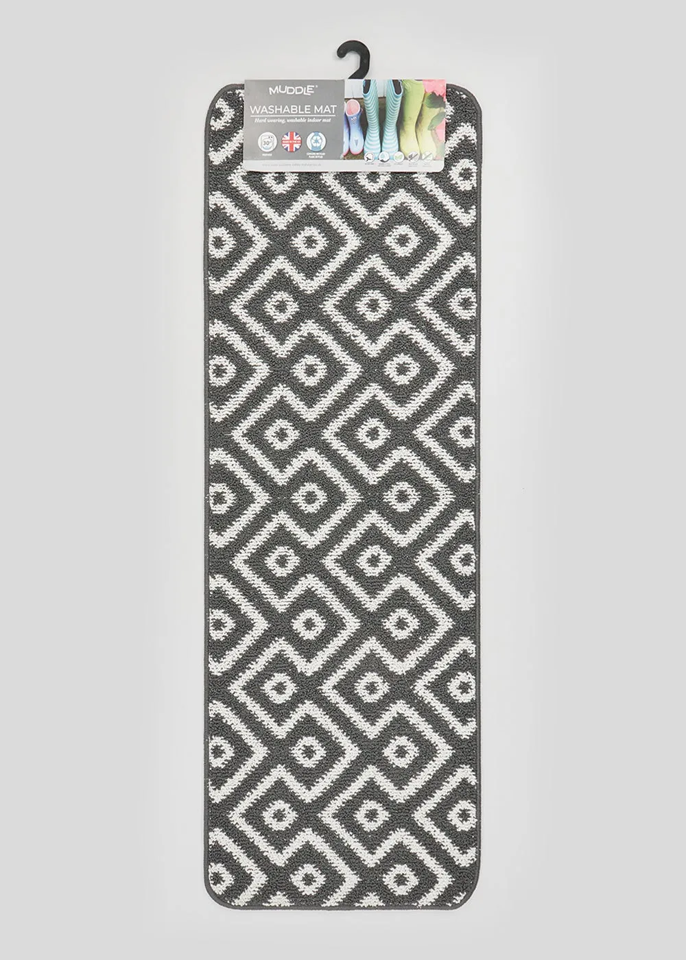 Geometric Muddle Mat - Grey product