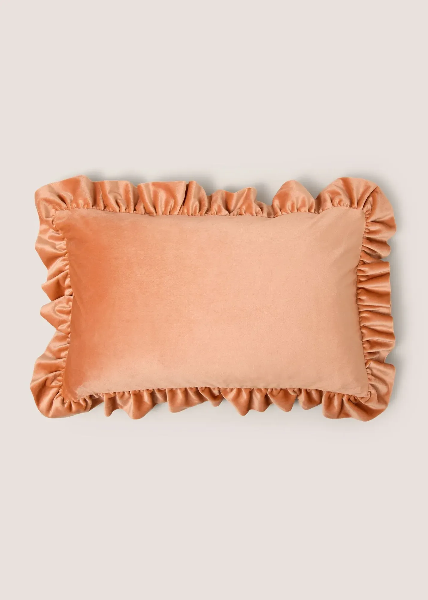 Ginger Ruffle Edge Velvet Cushion - Orange product