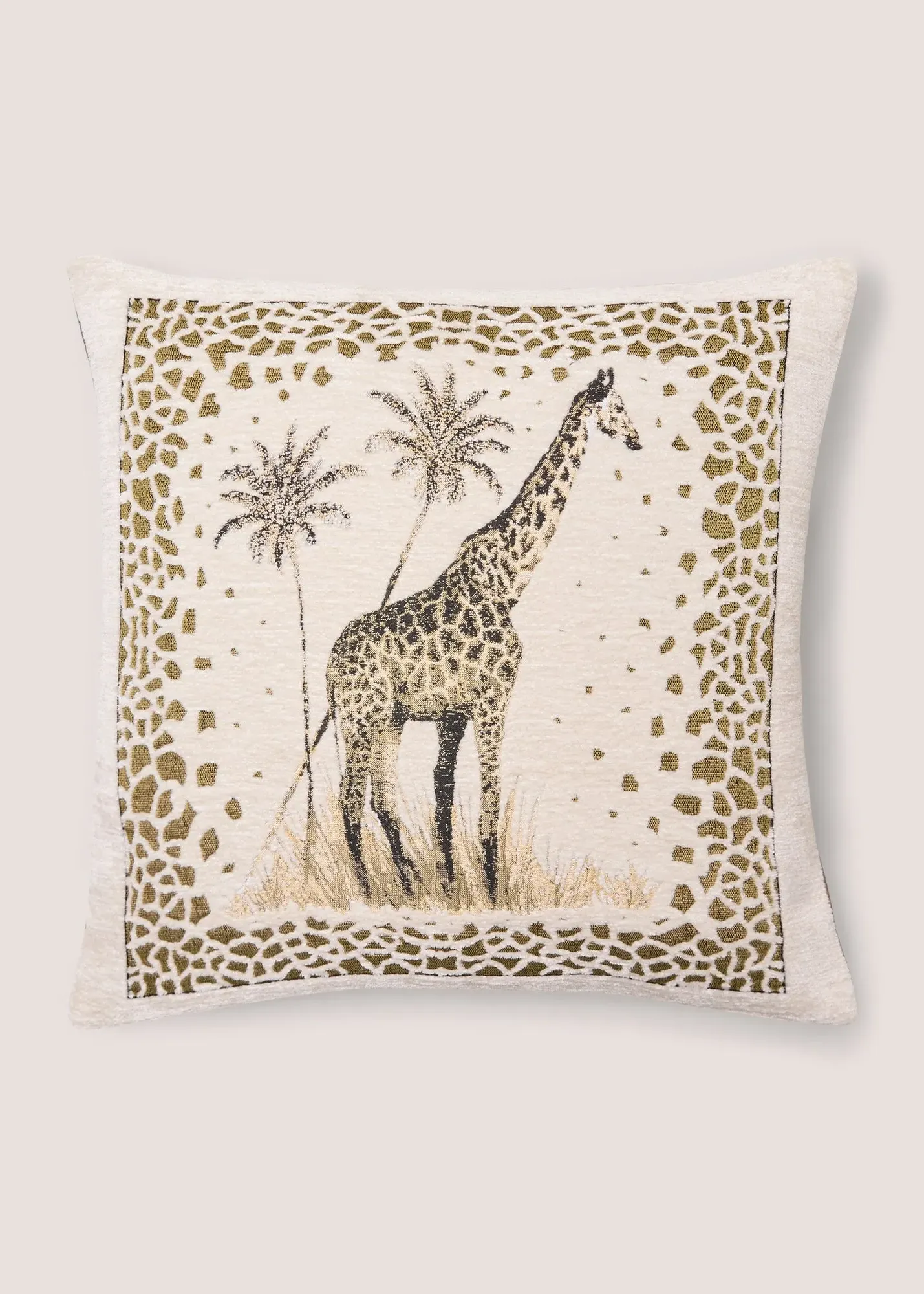 Giraffe Jacquard Cushion - Neutral, Chenille product
