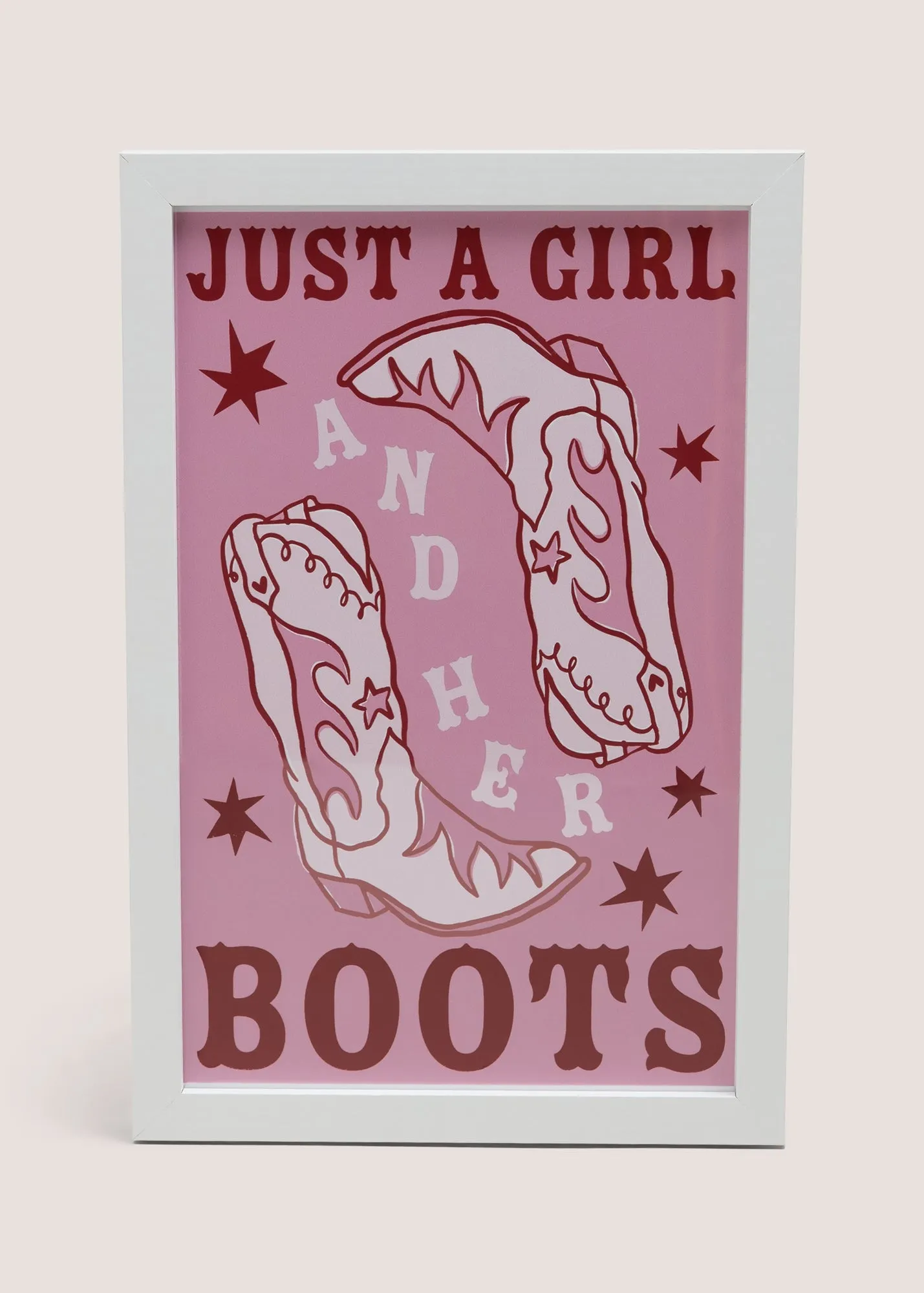 Girls & Her Boots Wall Art - Pink product