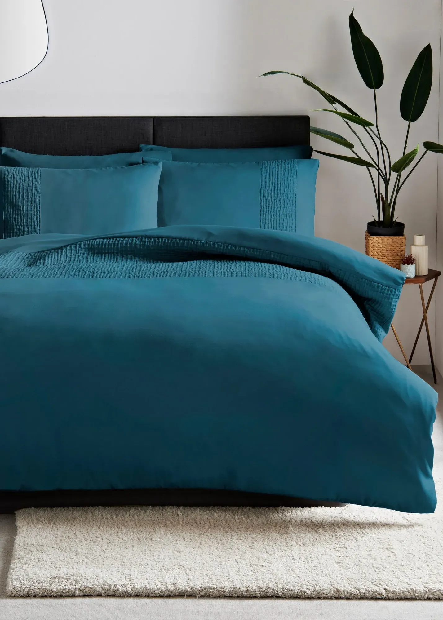 Grid Pinsonic Single Duvet Set - Blue, Polyester product