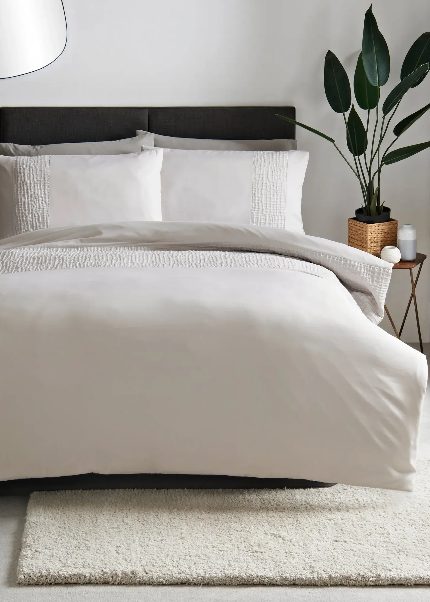 Grid Pinsonic Single Duvet Set - Grey, Polyester product