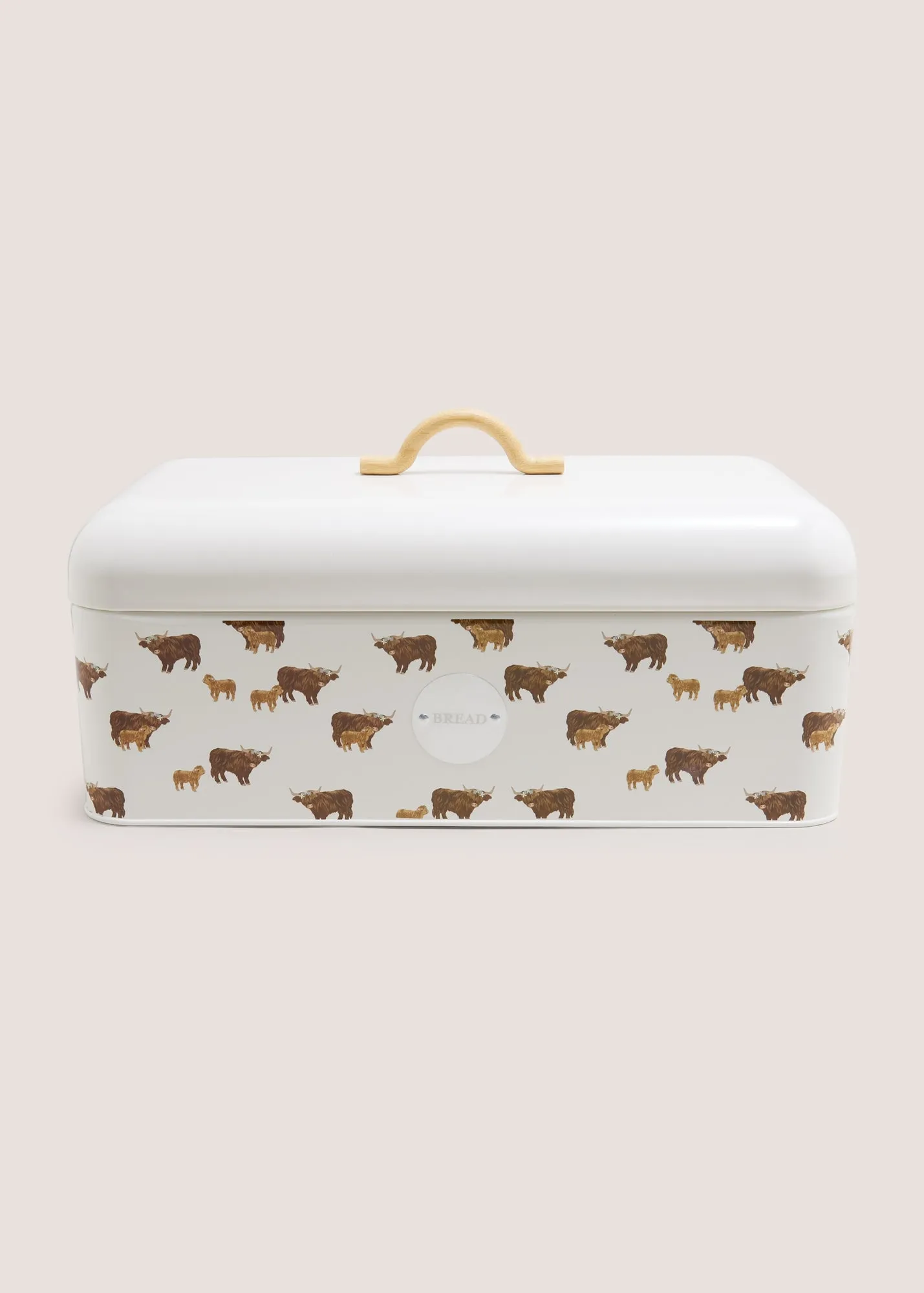 Highland Cow Bread Bin - White product