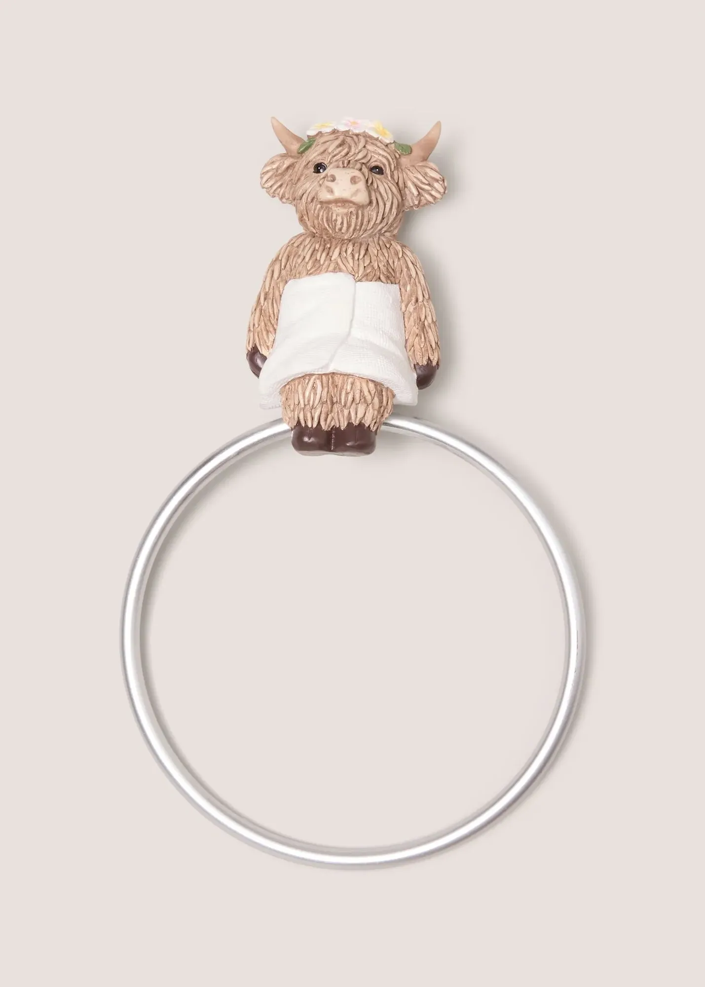 Highland Cow Wall Towel Ring - Brown product