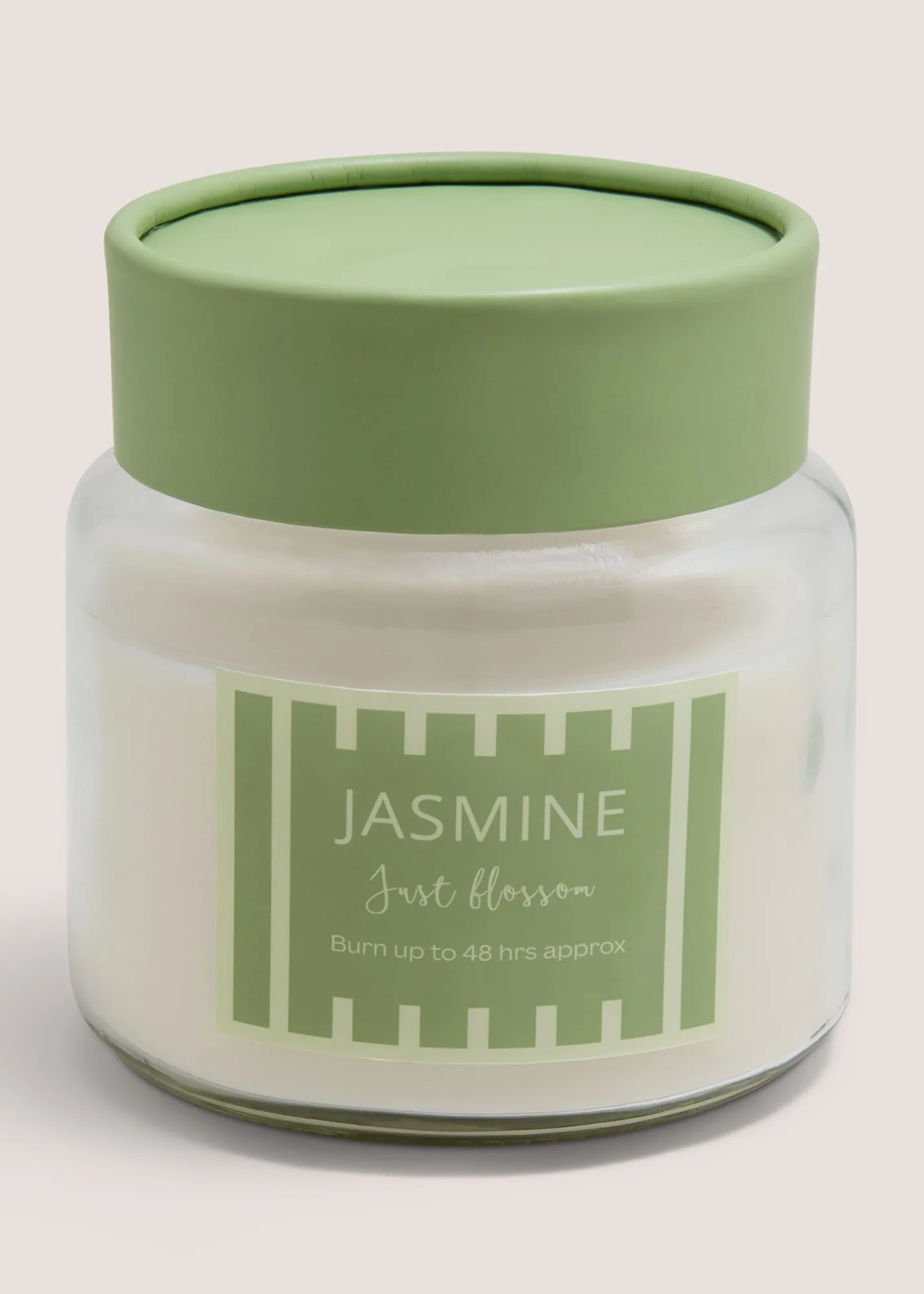 Jasmine Stripe Candle Jar - Green product