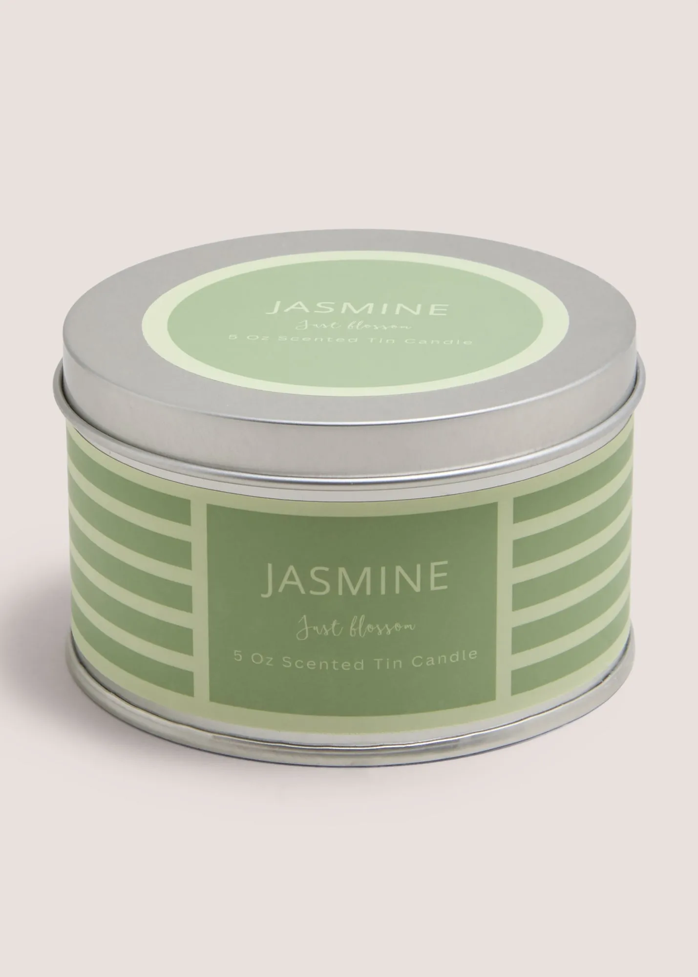 Jasmine Stripe Tin Candle - Green product