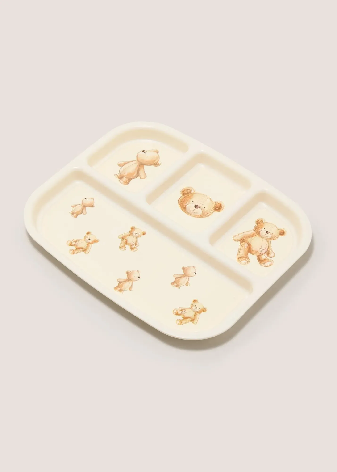 Kids Bear Divide Plate - Cream, Plastic product