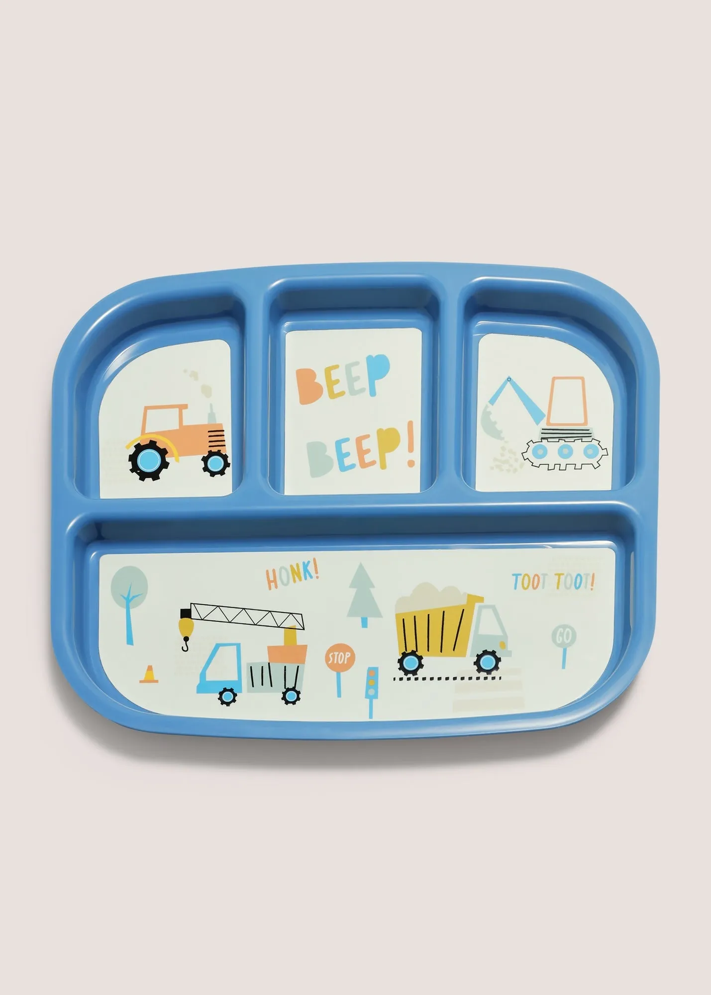 Kids Digger Divided Plate - Blue, Plastic product