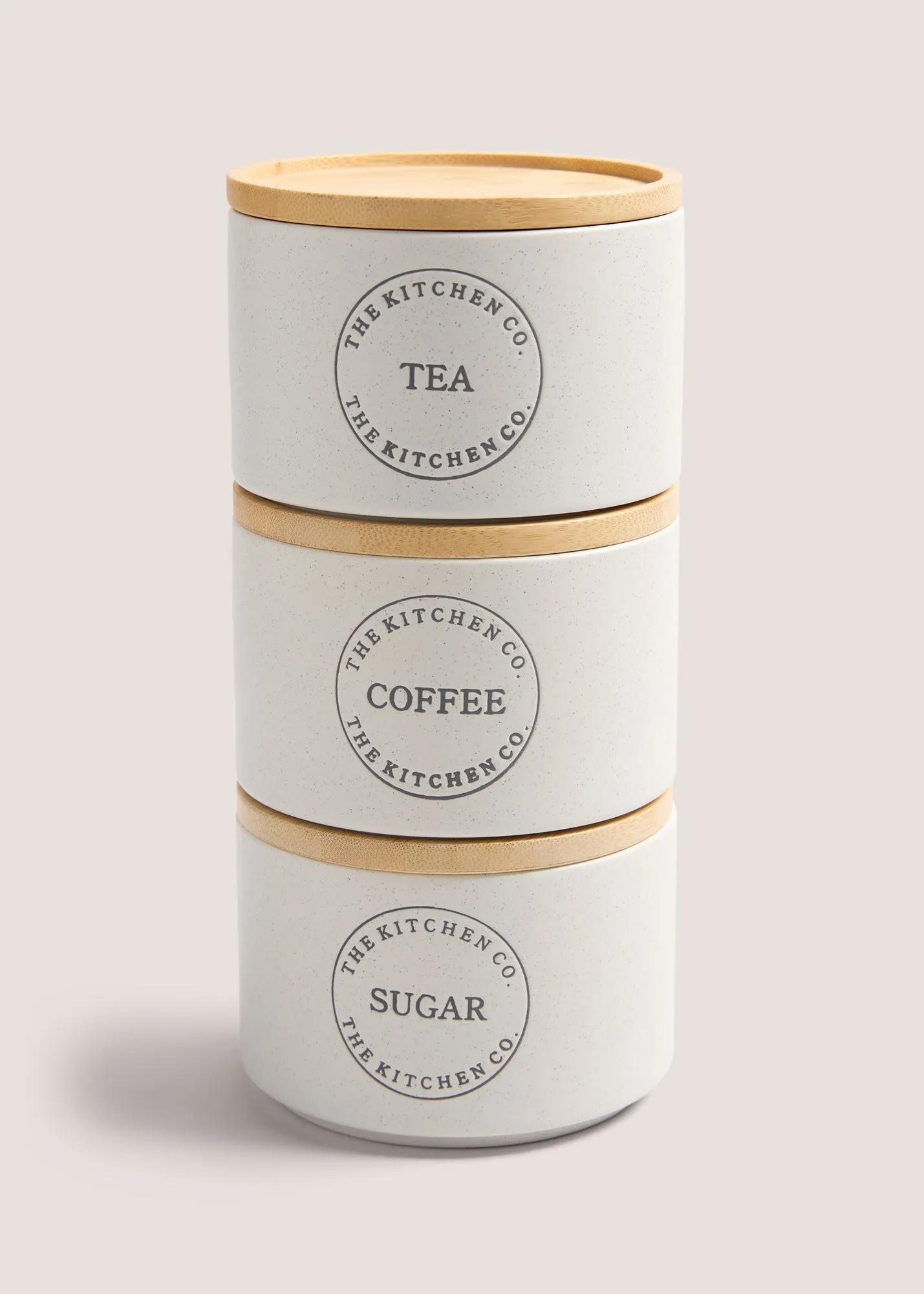 Kitchen Co Ceramic Tea Coffee Sugar Stack - White product