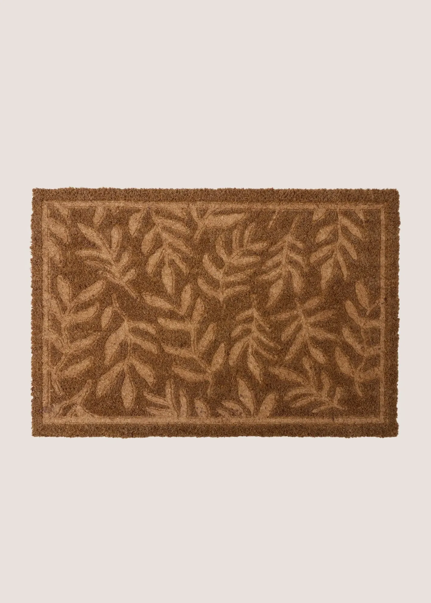 Leaf Embossed Door Mat - Brown, Coir product