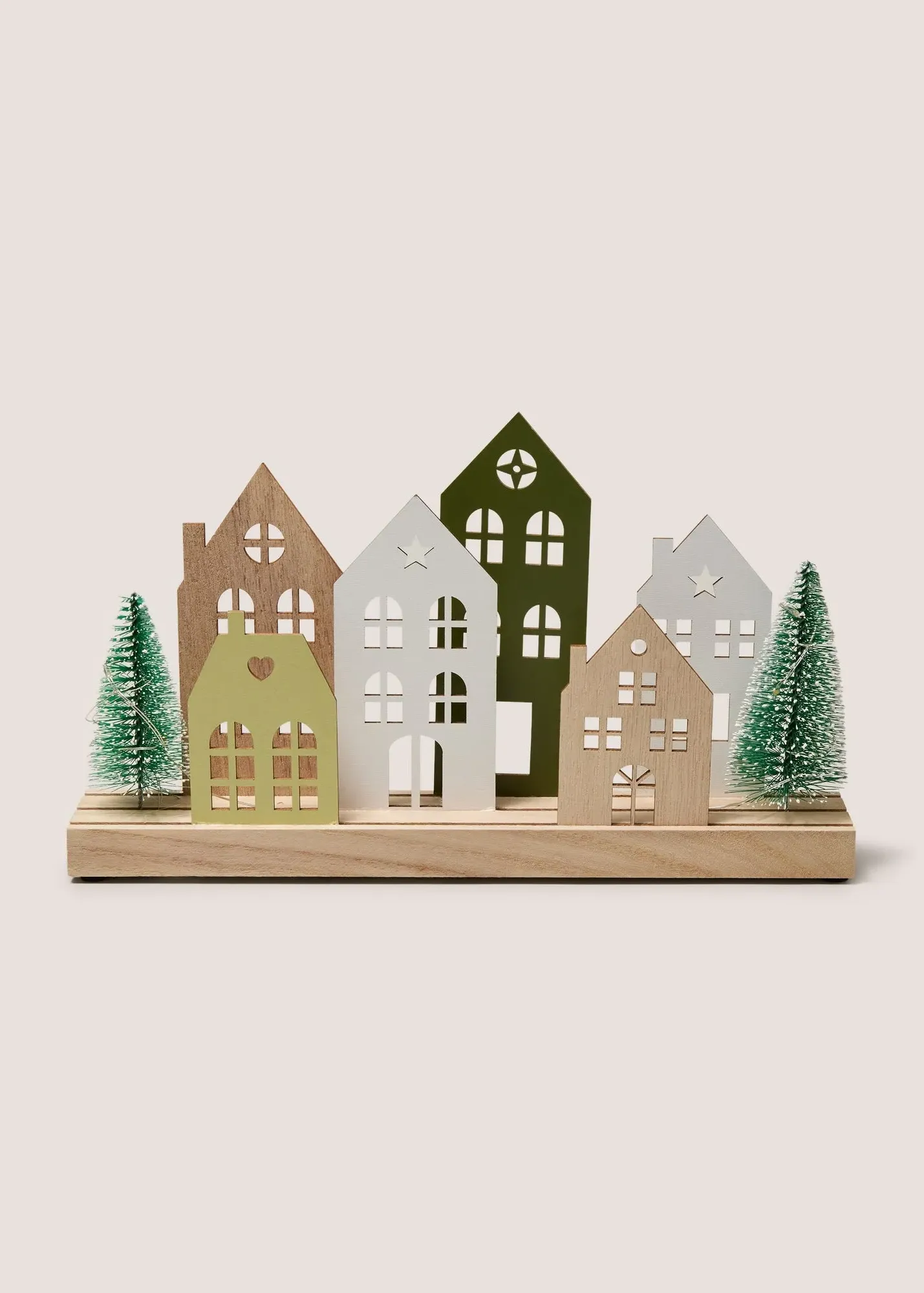 LED Wooden Festive Scene - Brown product