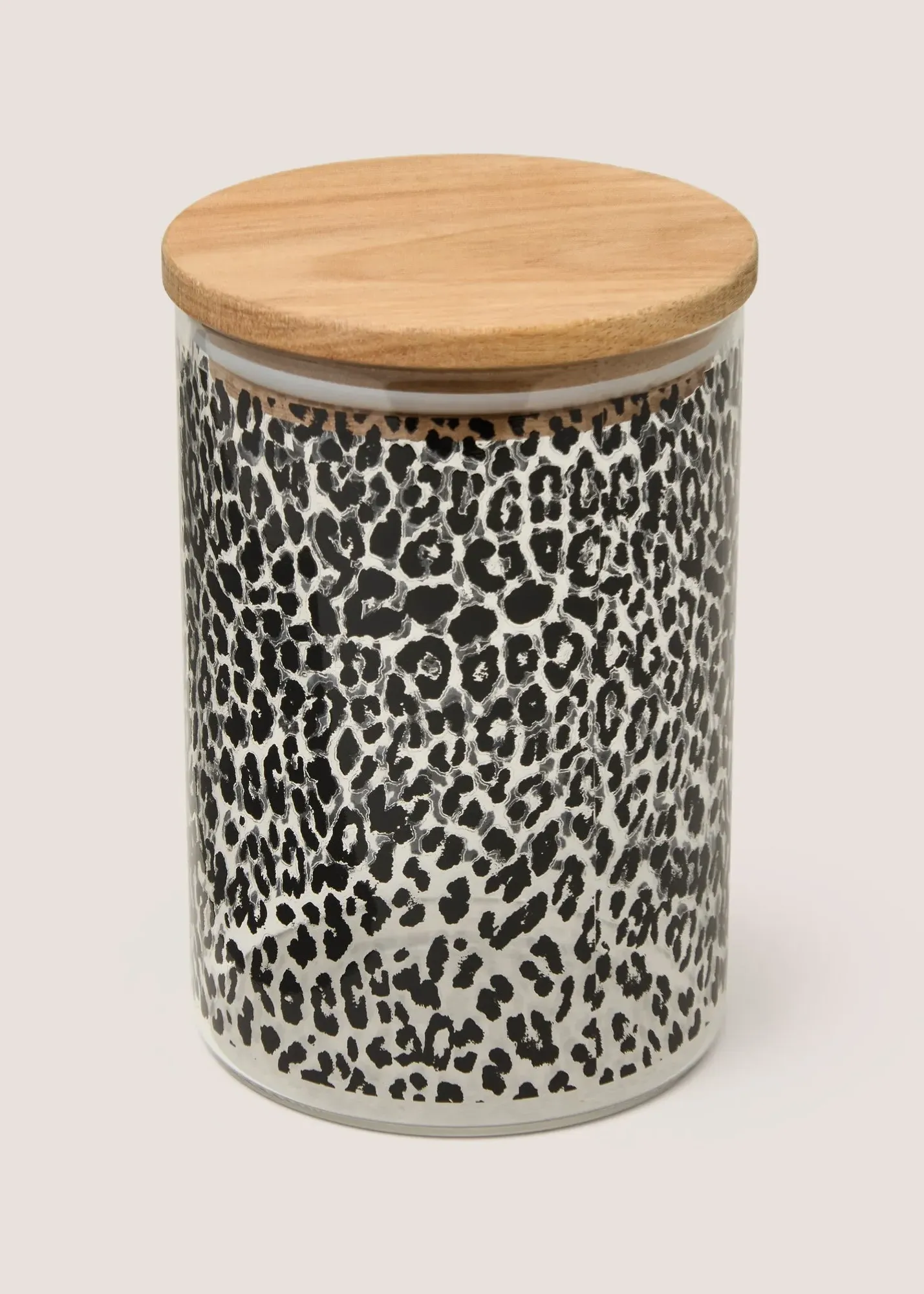 Leopard Print Glass Jar with Lid - Clear product