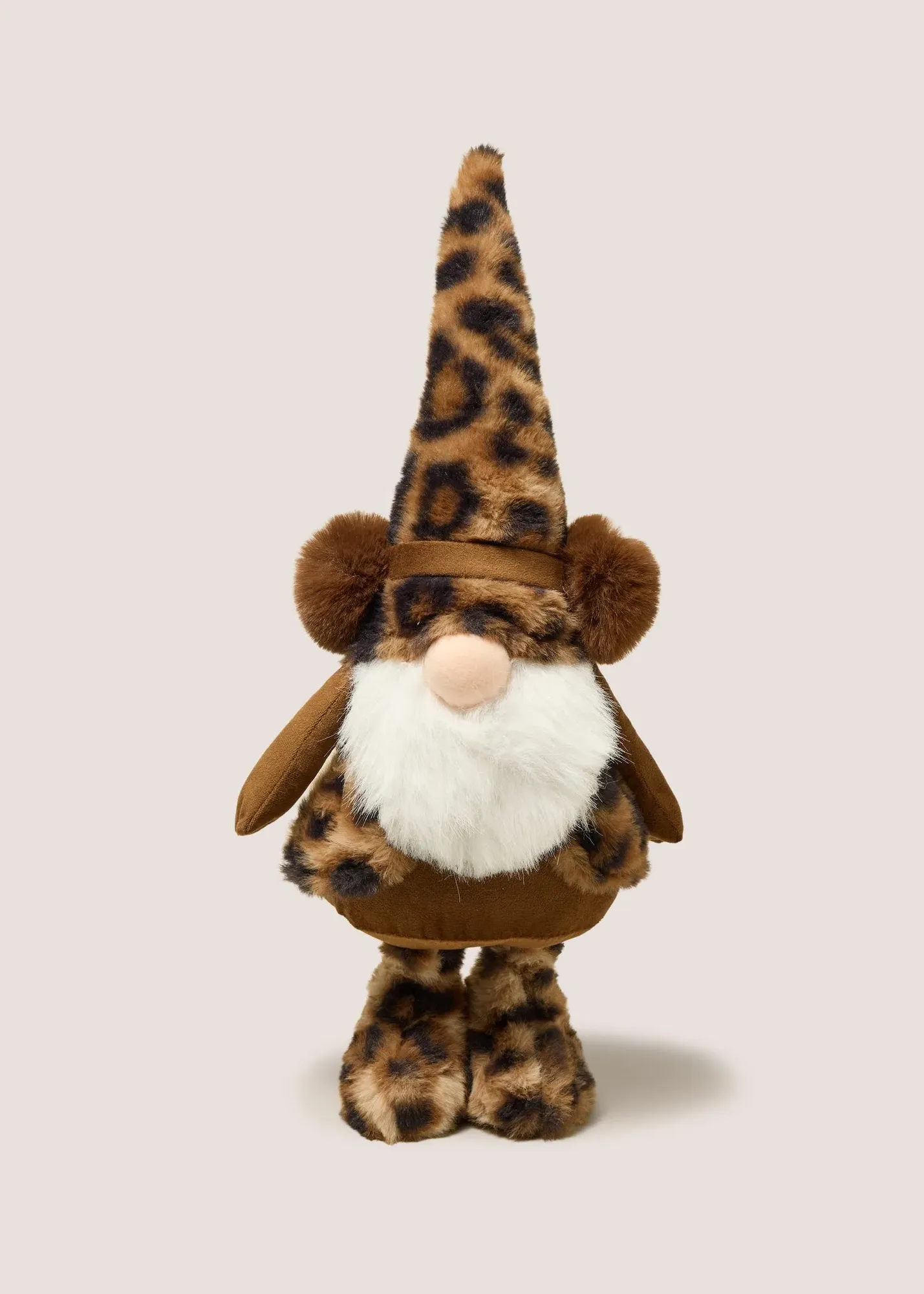 Leopard Print Standing Gnome Decoration - Brown product