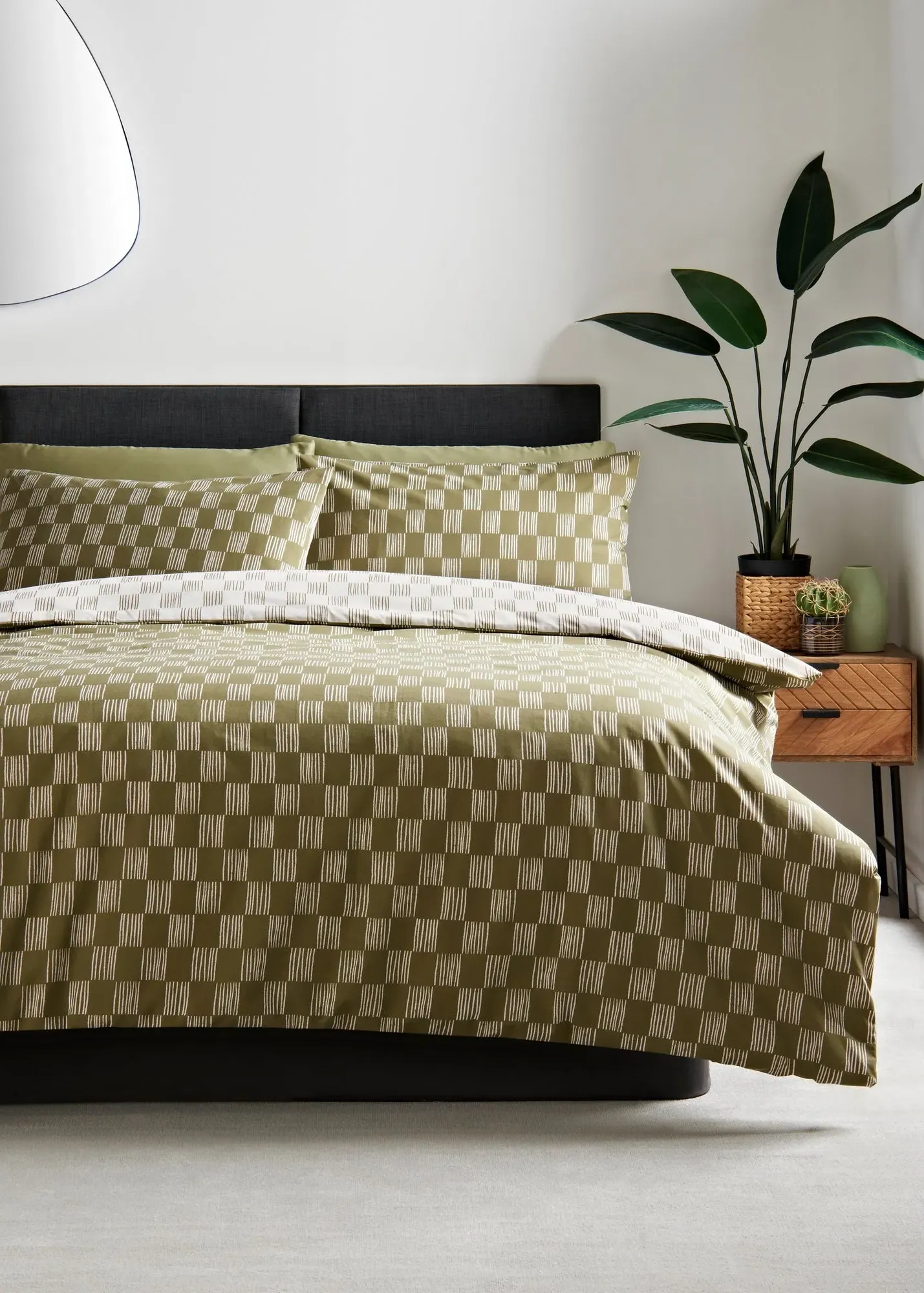 Linear Blocks Single Duvet Set - Green product