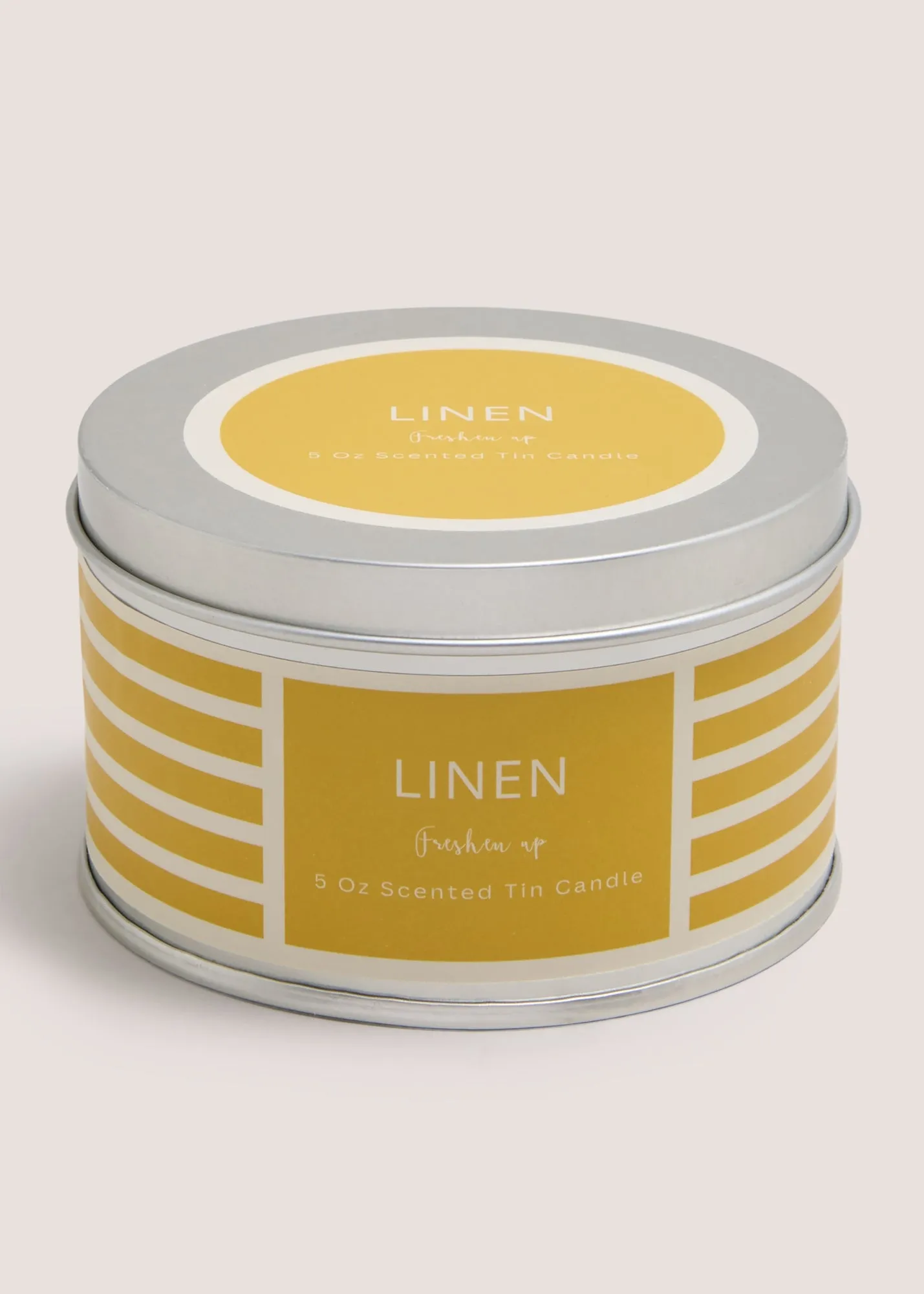 Linen Stripe Tin Candle - Yellow product