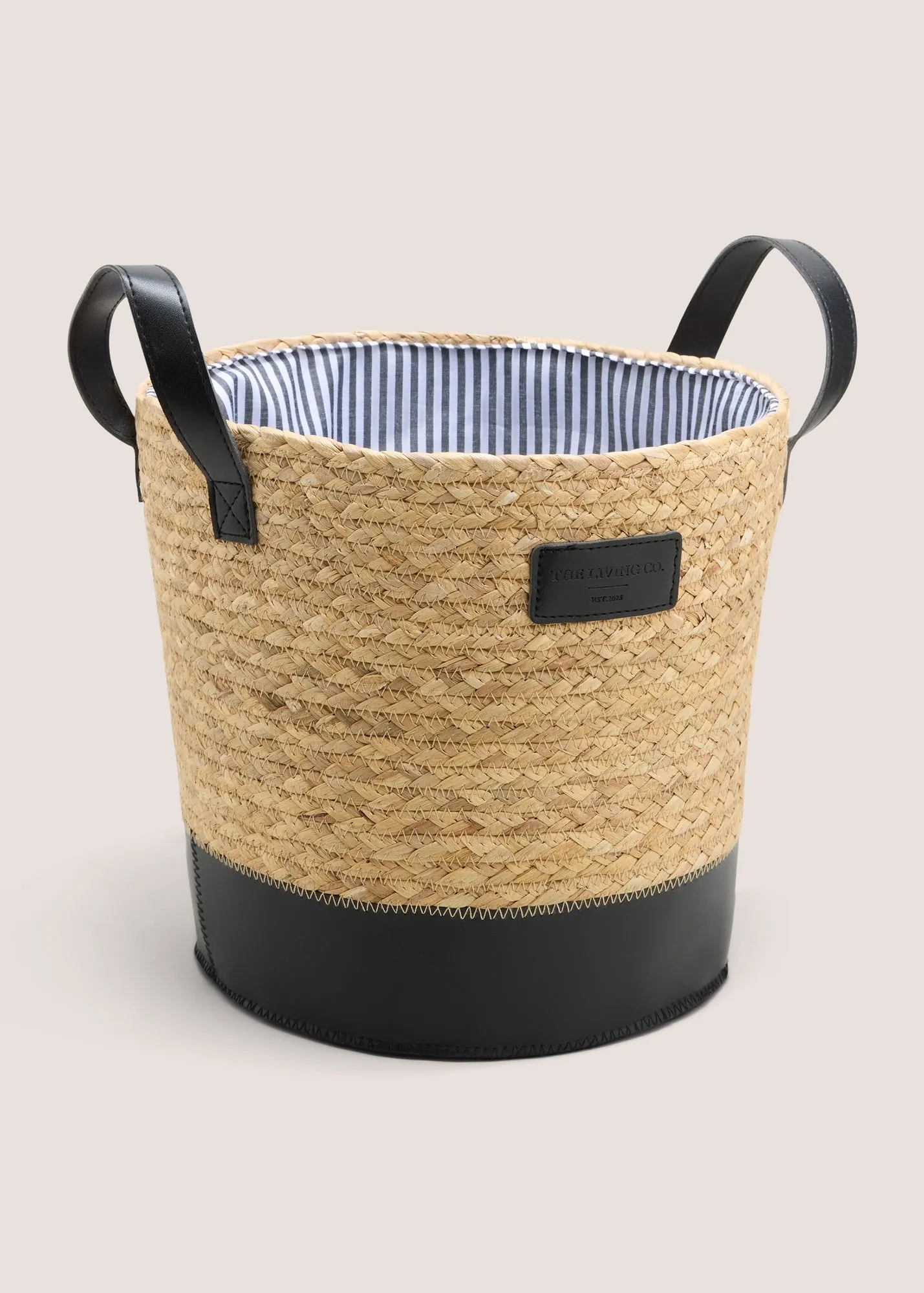 Living Co Round Storage Basket - Black, Woven product