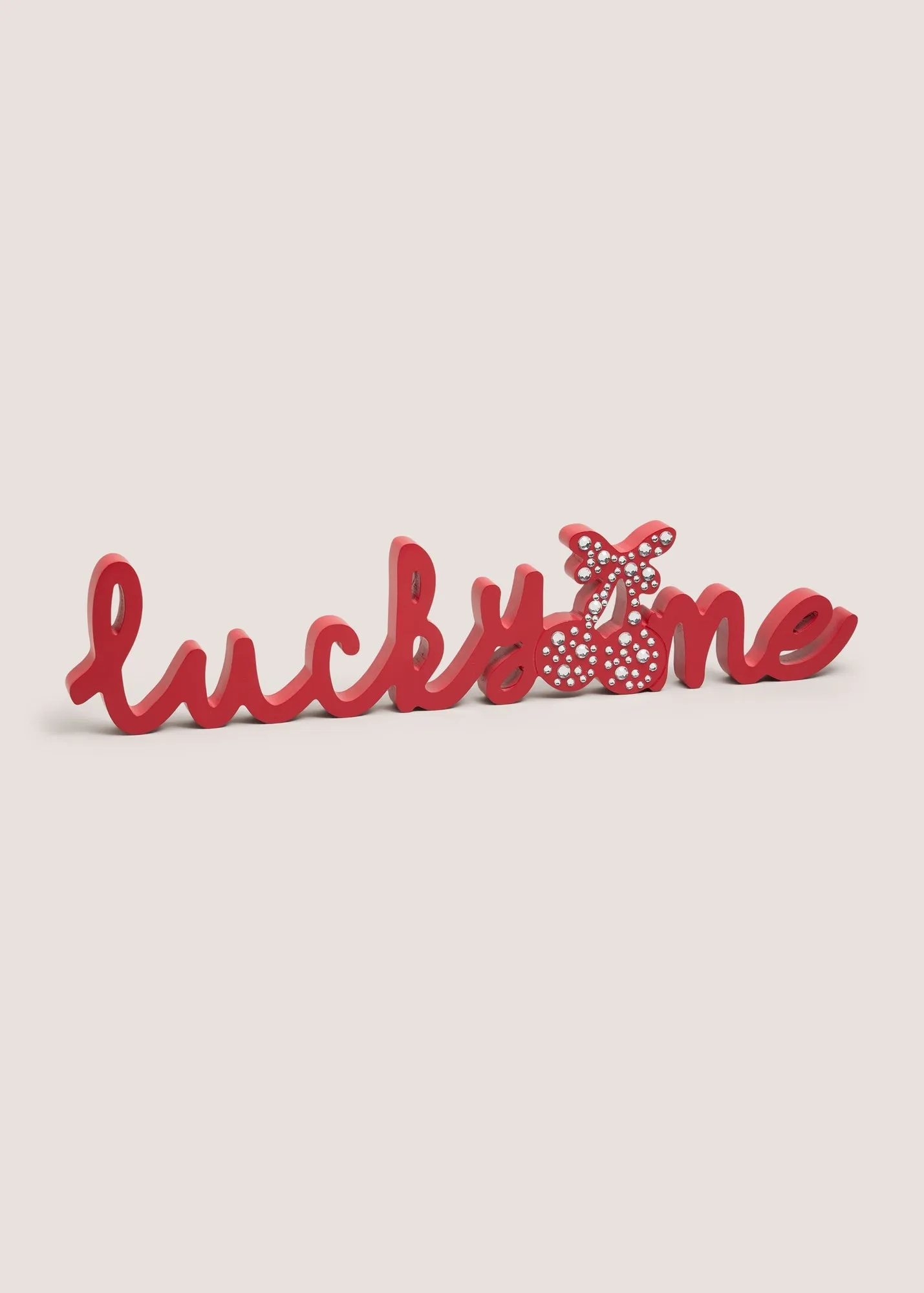 Lucky Me Sign - Red, Wood product