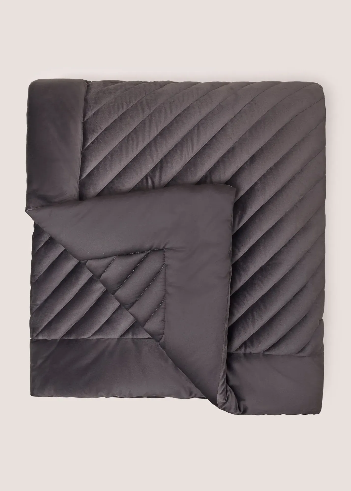 Luxe Plush Velvet Bedspread - Charcoal product