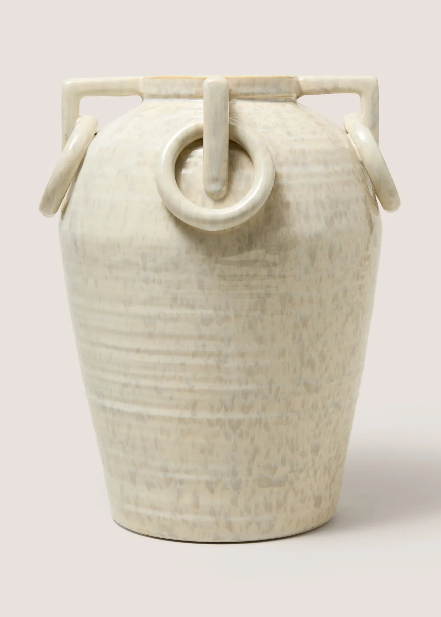 Medium Stoneware Vase with Loop Handles - Cream product