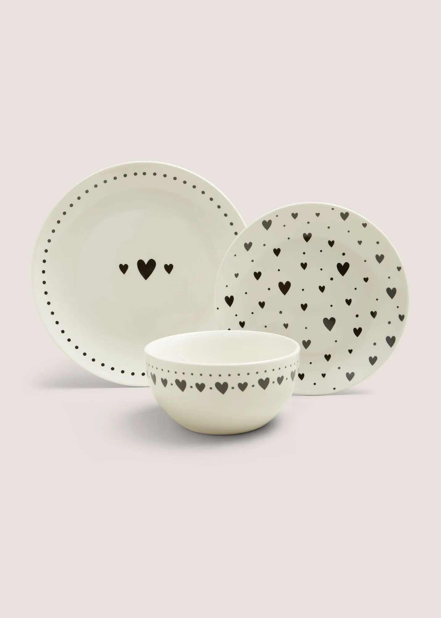 Mono Heart 12 Piece Dinner Set - White product