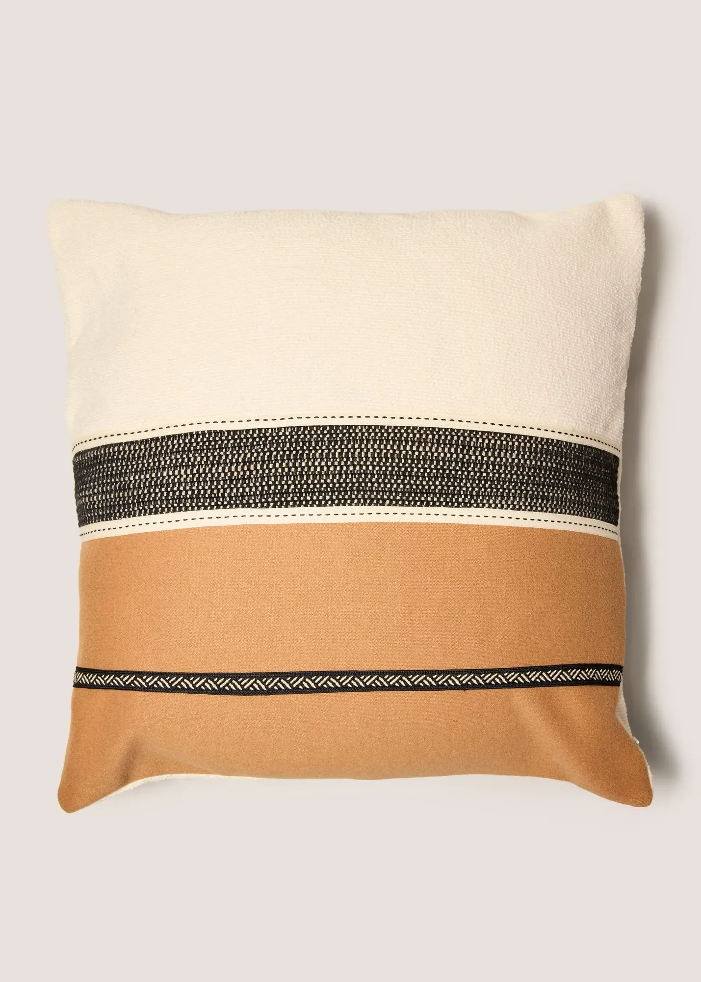 Monochrome Stitched Cushion - Beige product