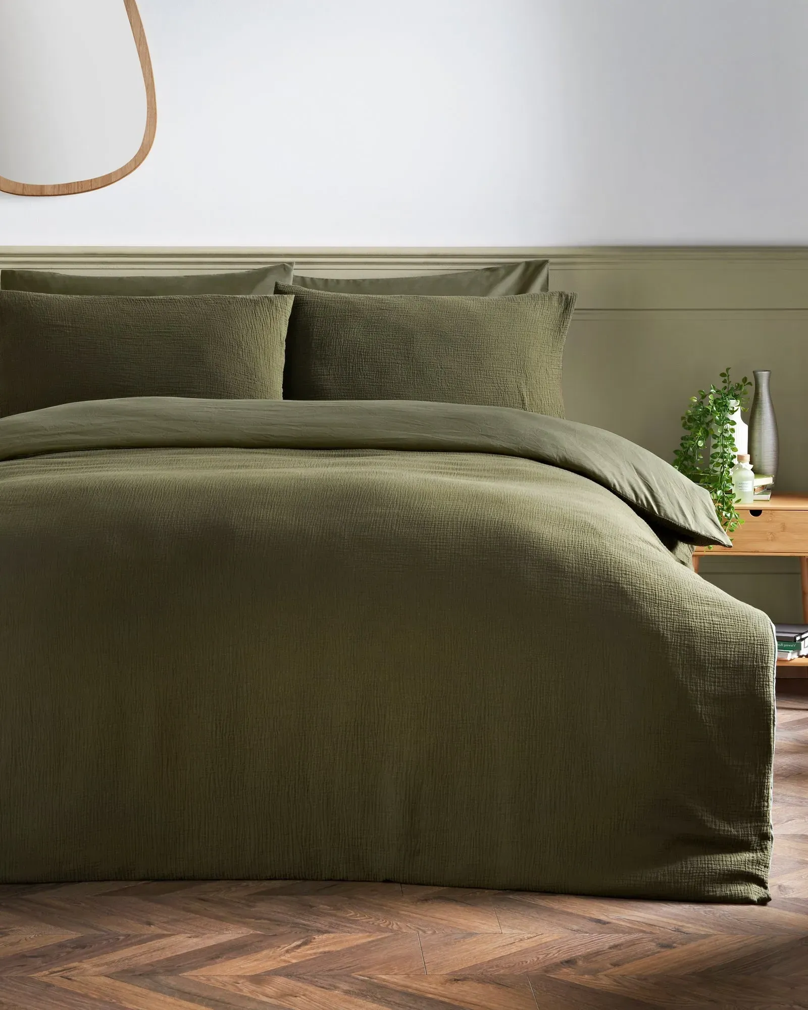 Muslin Duvet Set Double - Green, Cotton product