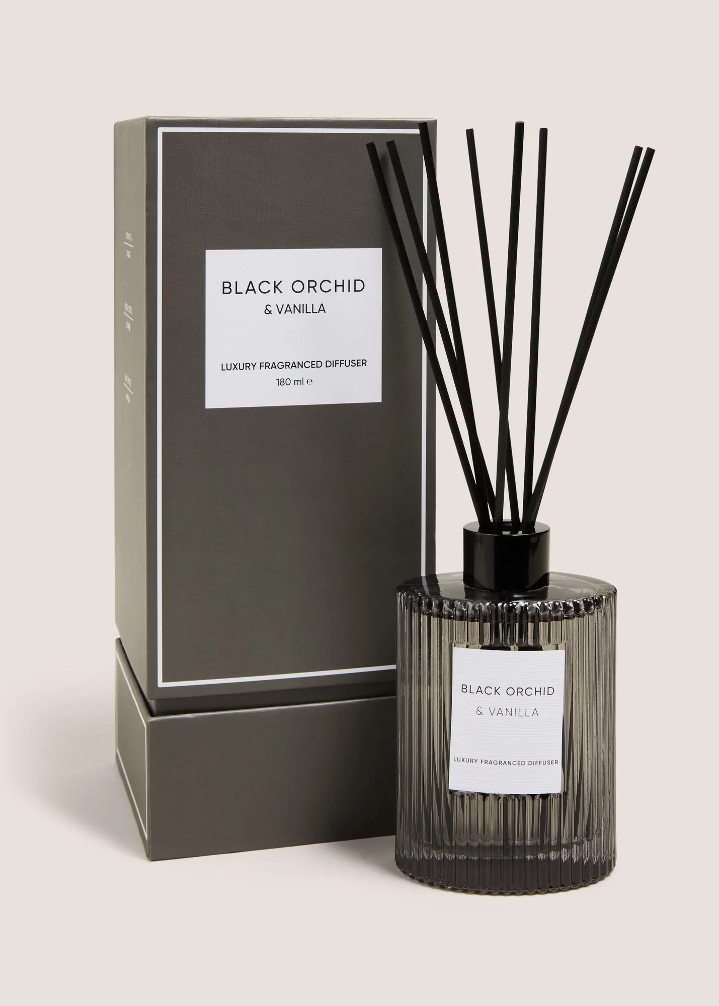 Orchid & Vanilla 180ml Reed Diffuser - Black, Glass product