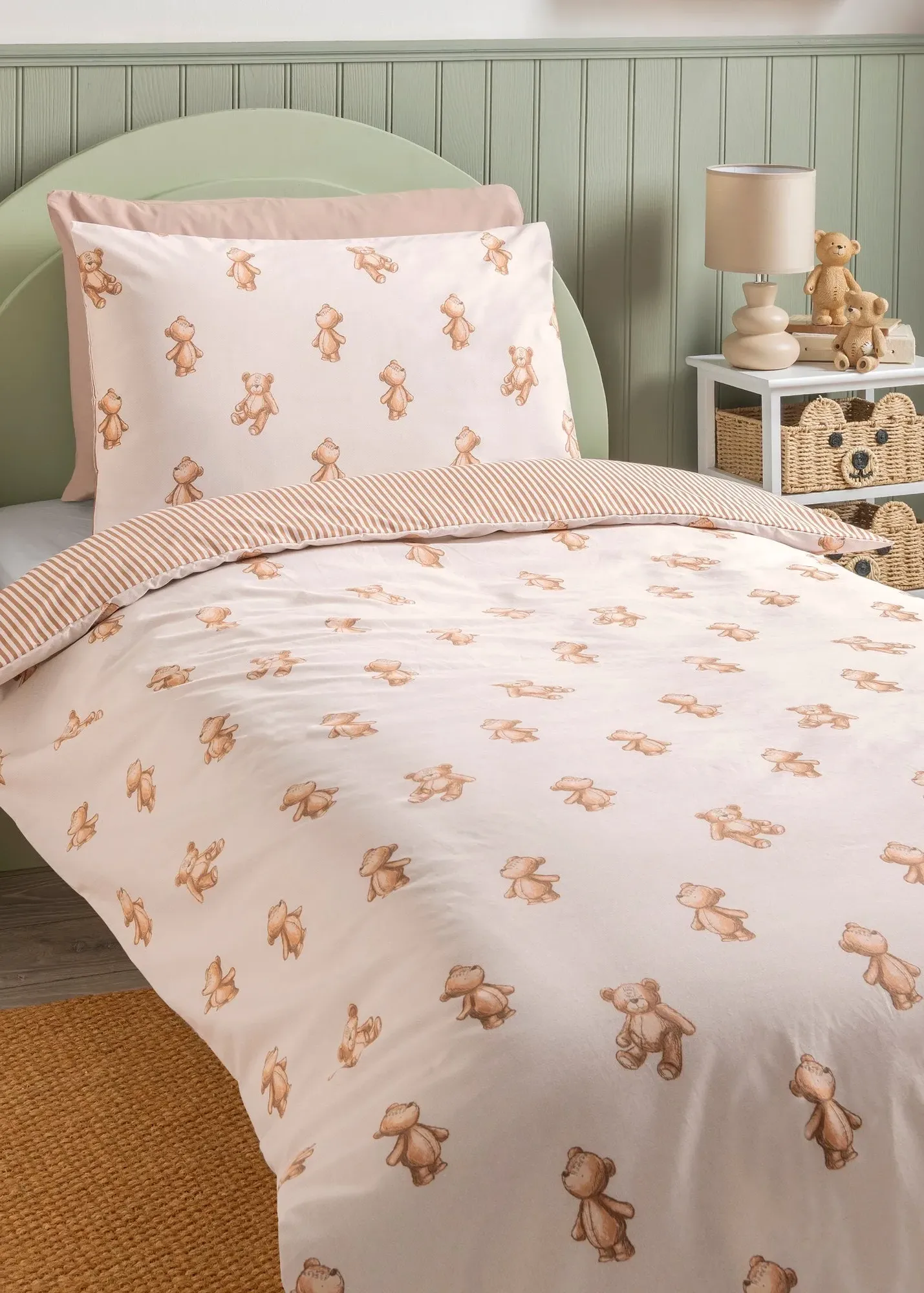 Patch Teddy Bear Single Duvet Set - Beige product
