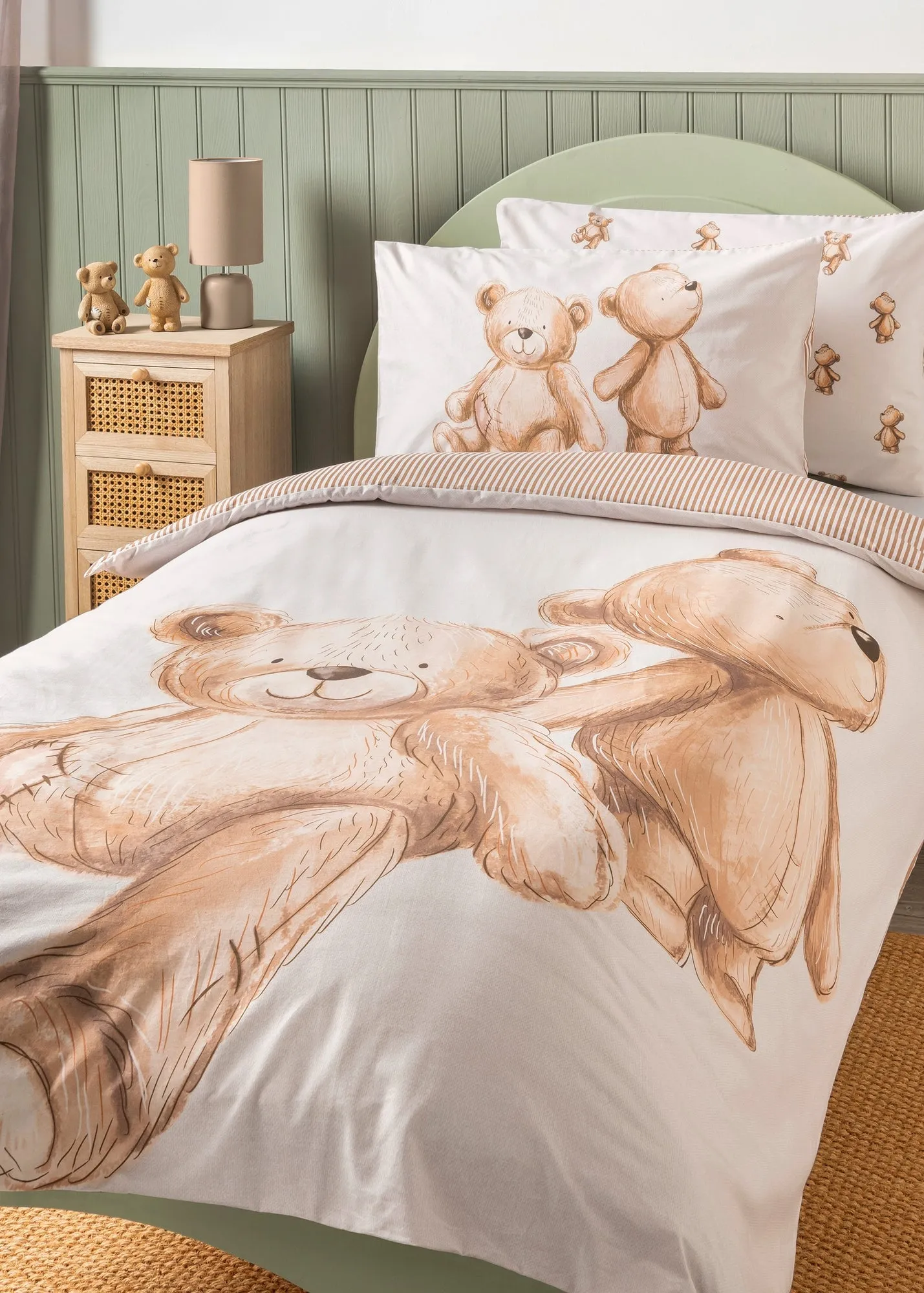 Patch Teddy Bear Single Duvet Set - Beige product