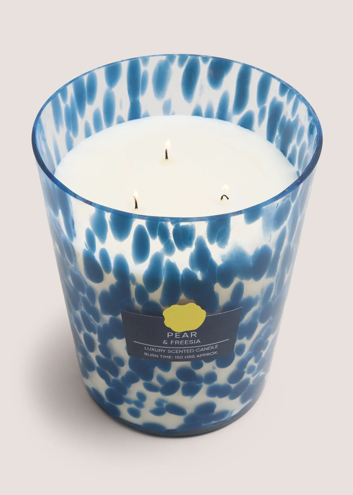 Pear & Freesia Confetti Large Candle - Navy, Glass product