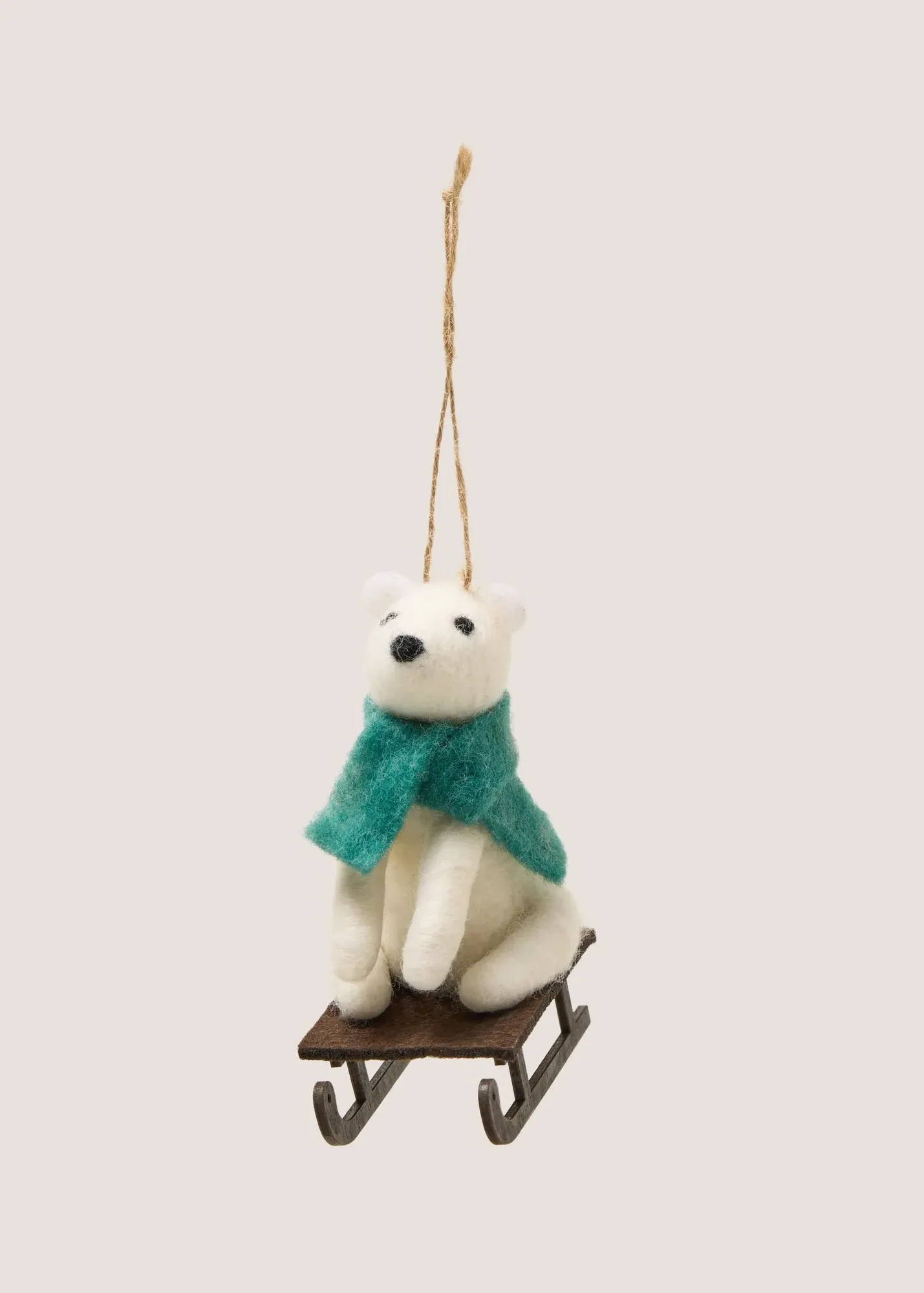 Polar Bear Felt Tree Decoration - Cream product