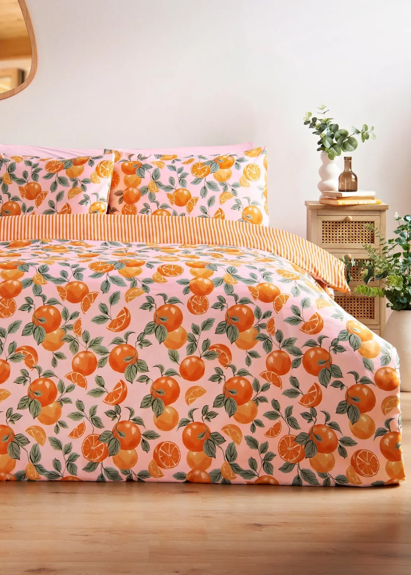 Print Single Duvet Set - Orange, Microfibre product