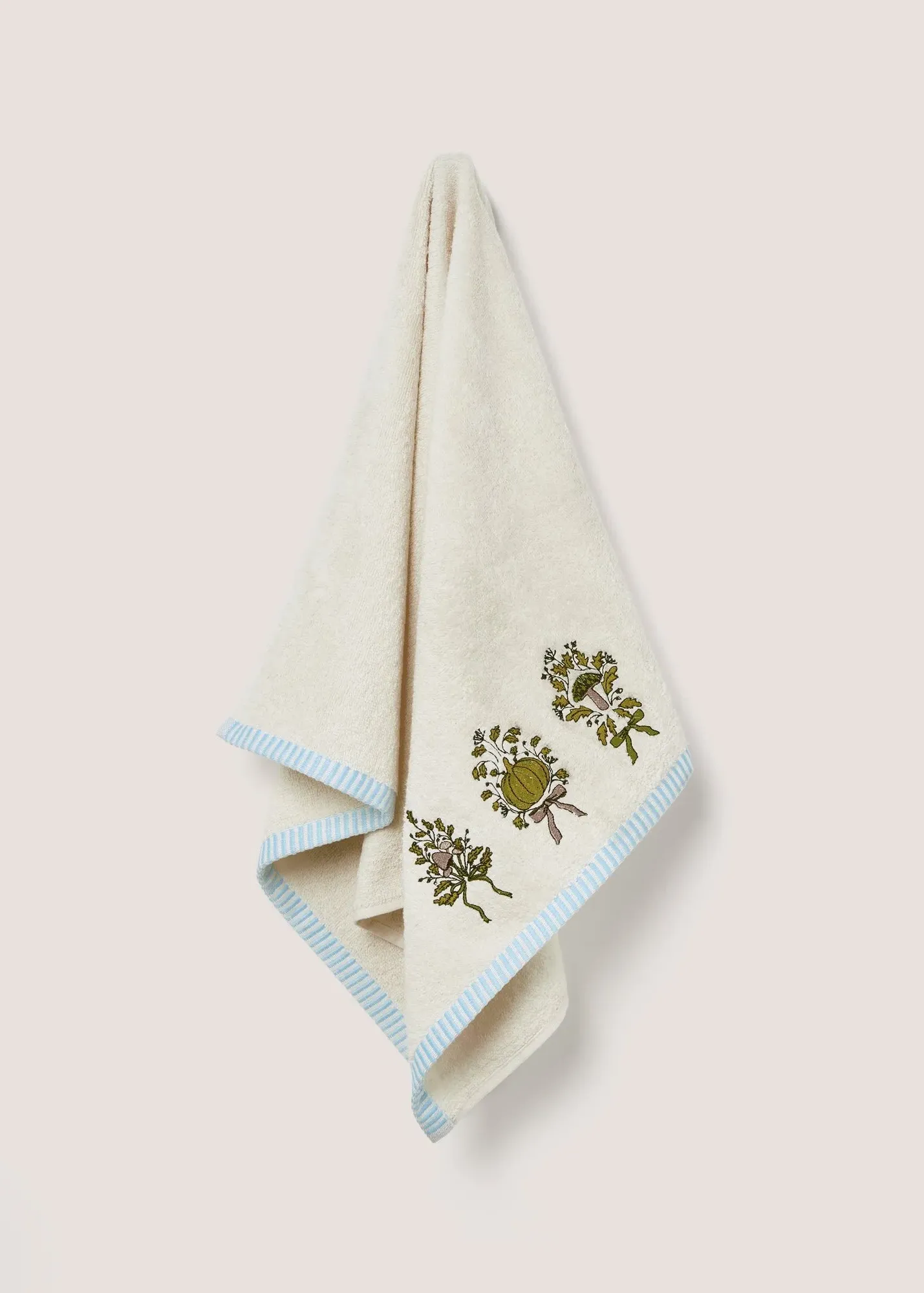 Pumpkin Embroidered Hand Towel - Cream product
