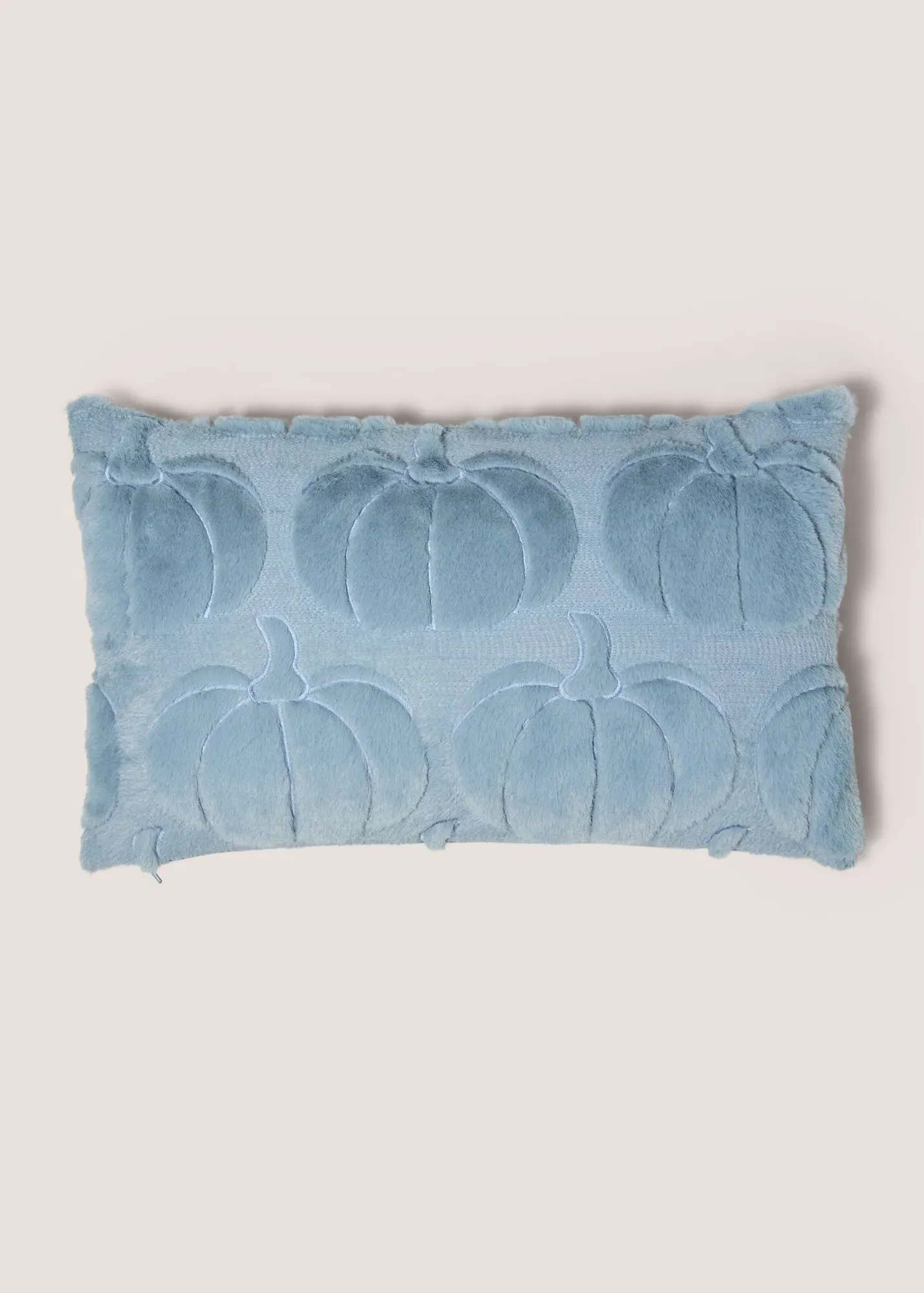 Pumpkin Fleece Embroidered Cushion - Blue product