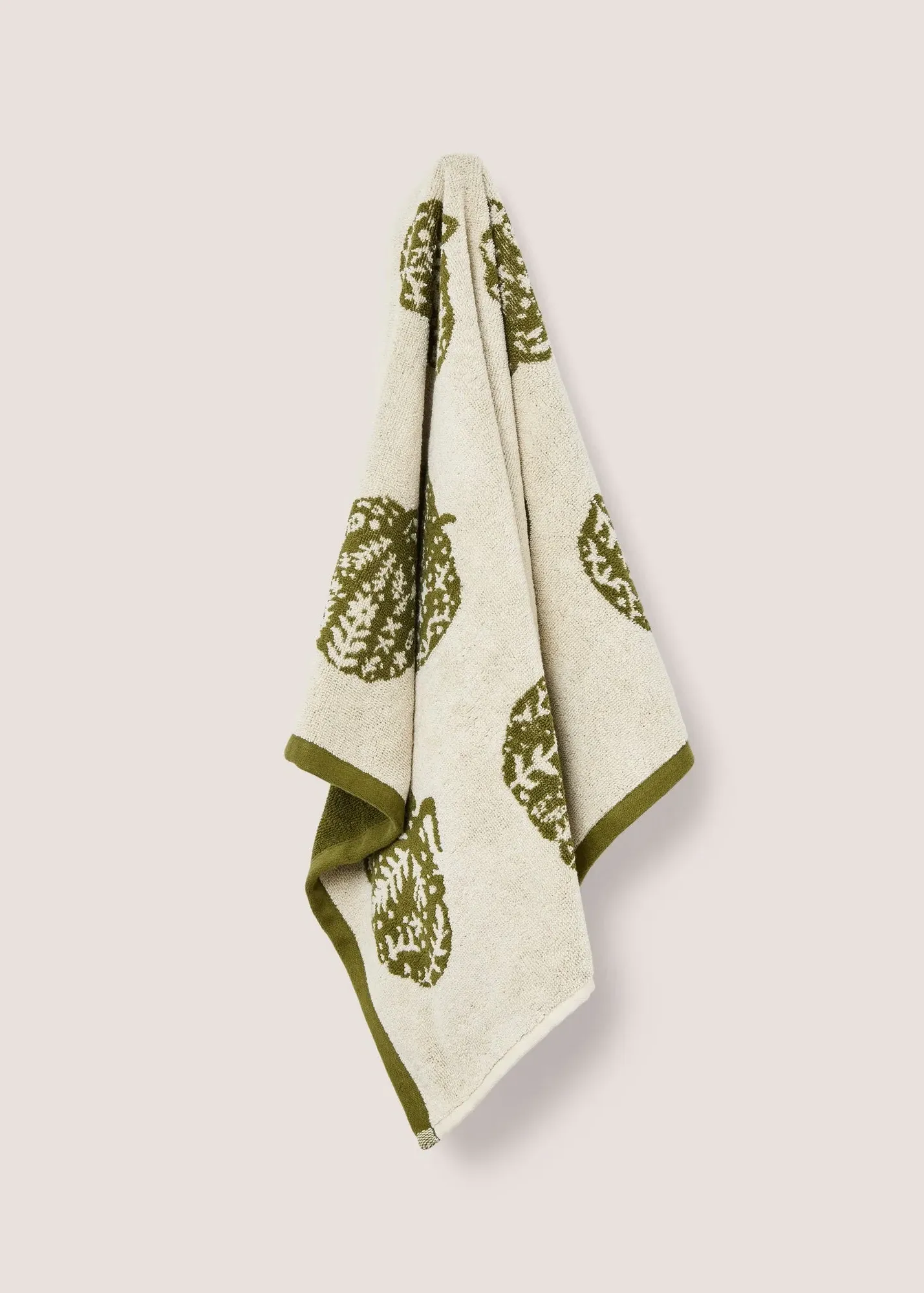 Pumpkin Jacquard Hand Towel - Green, Cotton product