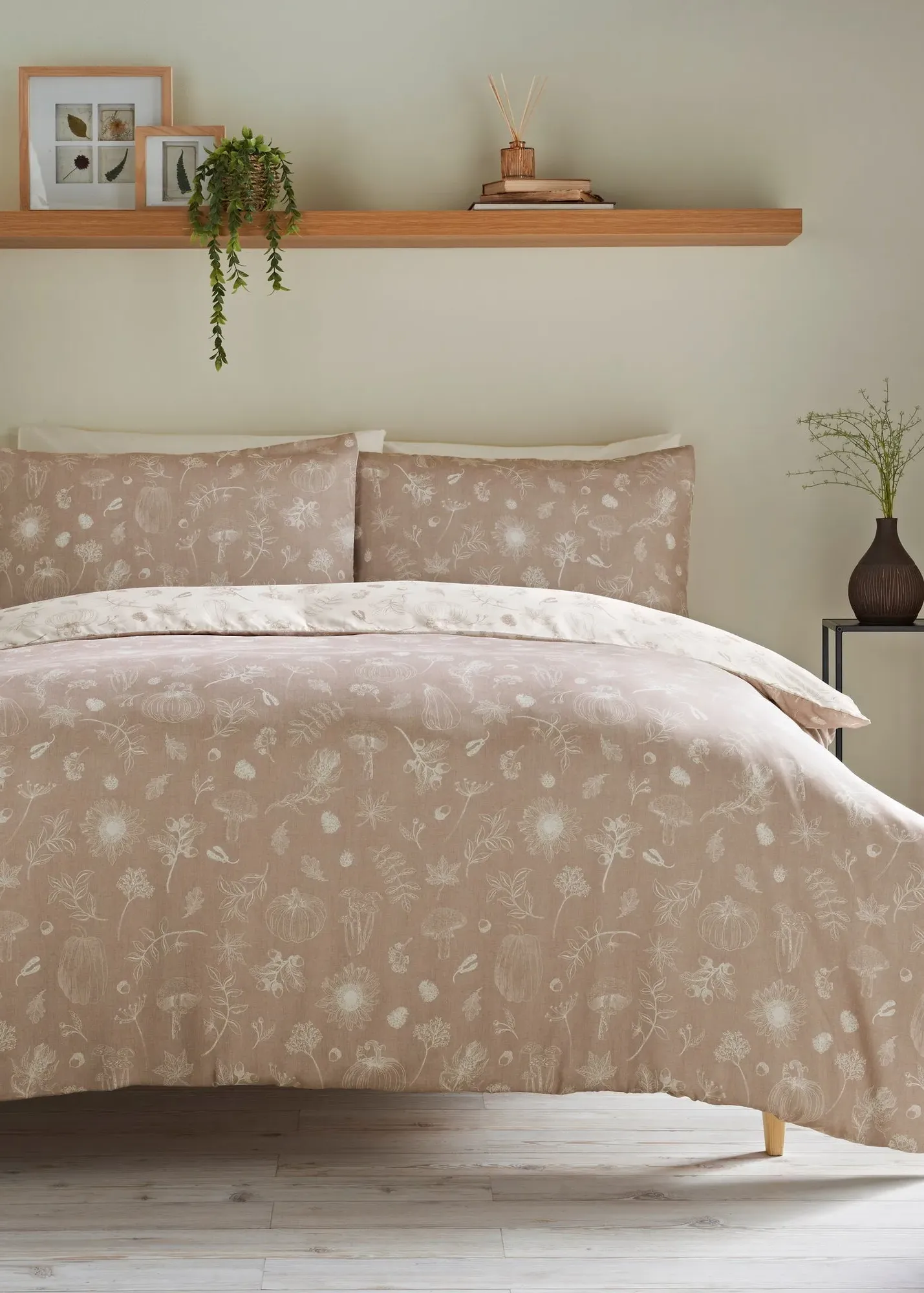 Pumpkin Print Single Duvet Set - Natural product