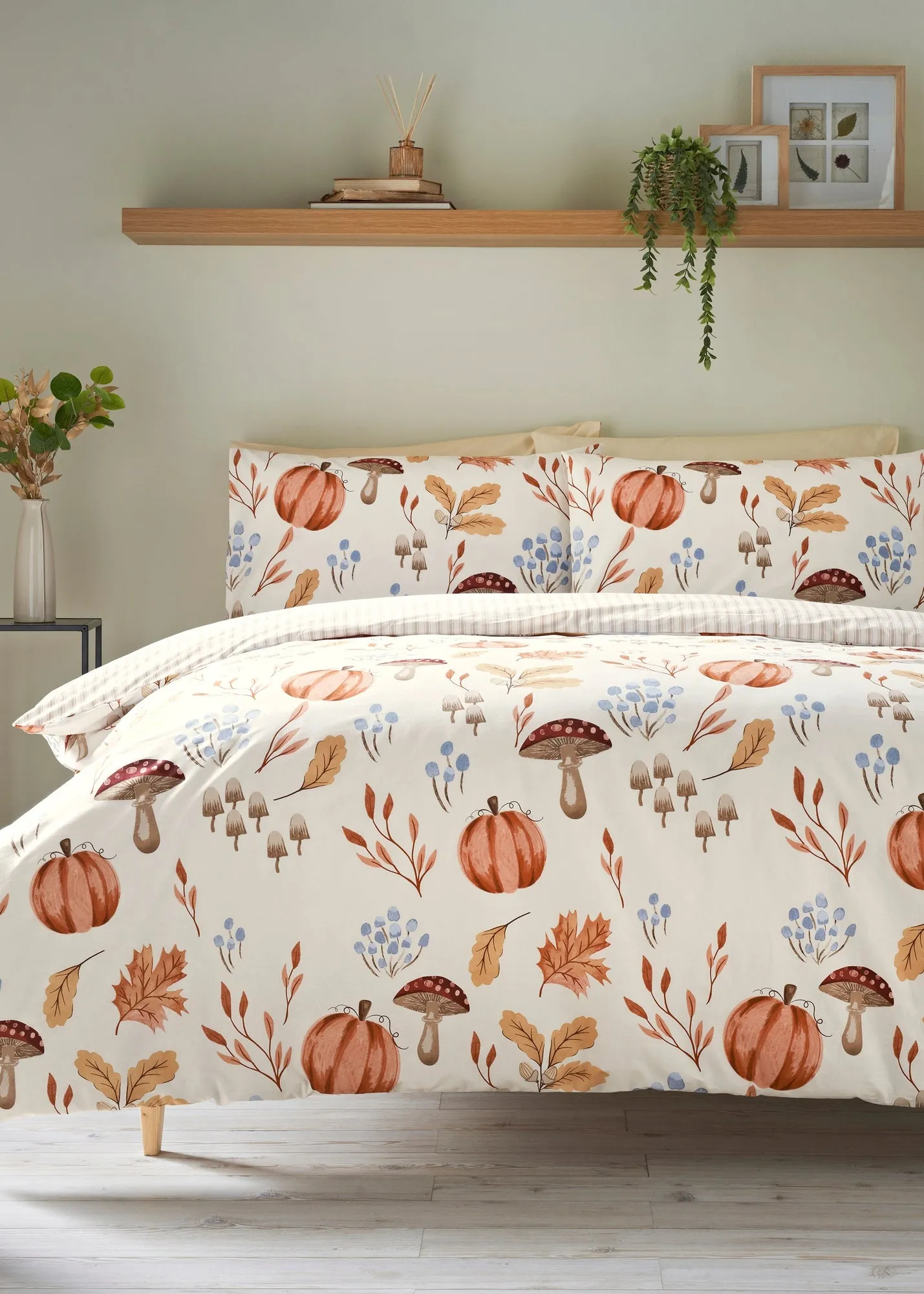 Pumpkin Printed Single Duvet Set - Cream product