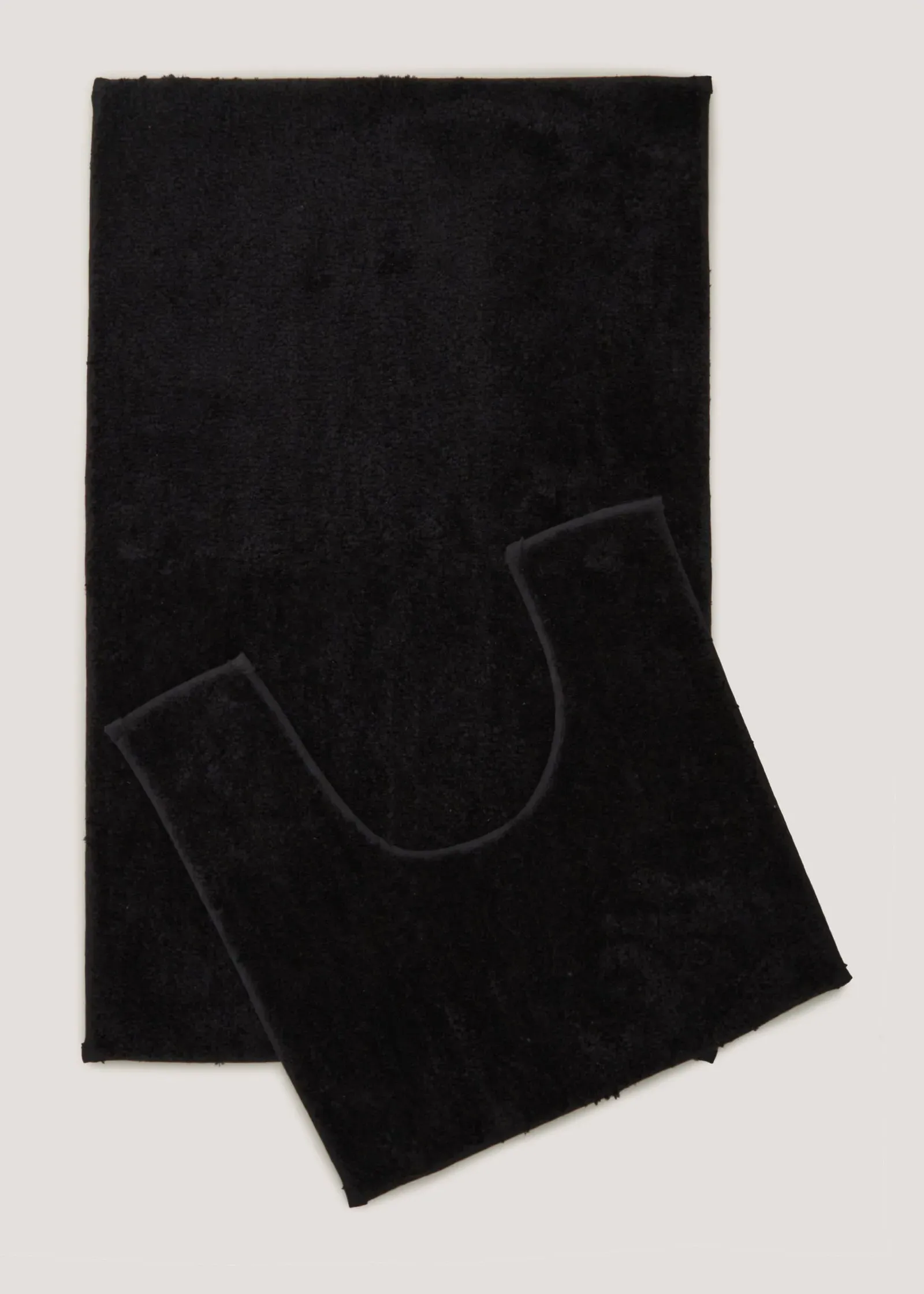 Quick Dry Bath & Pedestal Mat Set - Black, Polyester product