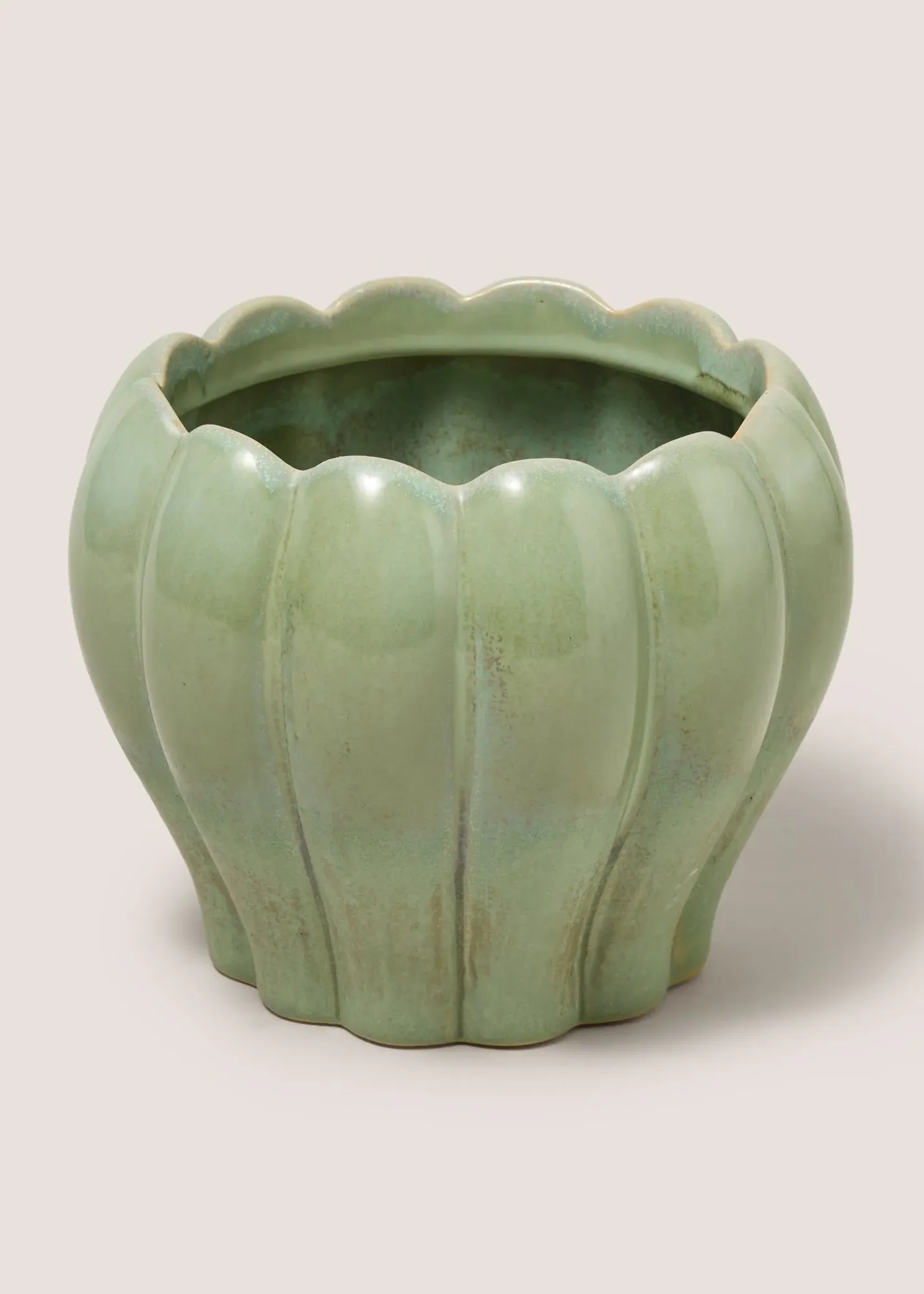 Reactive Ribbed Bowl - Green, Ceramic product