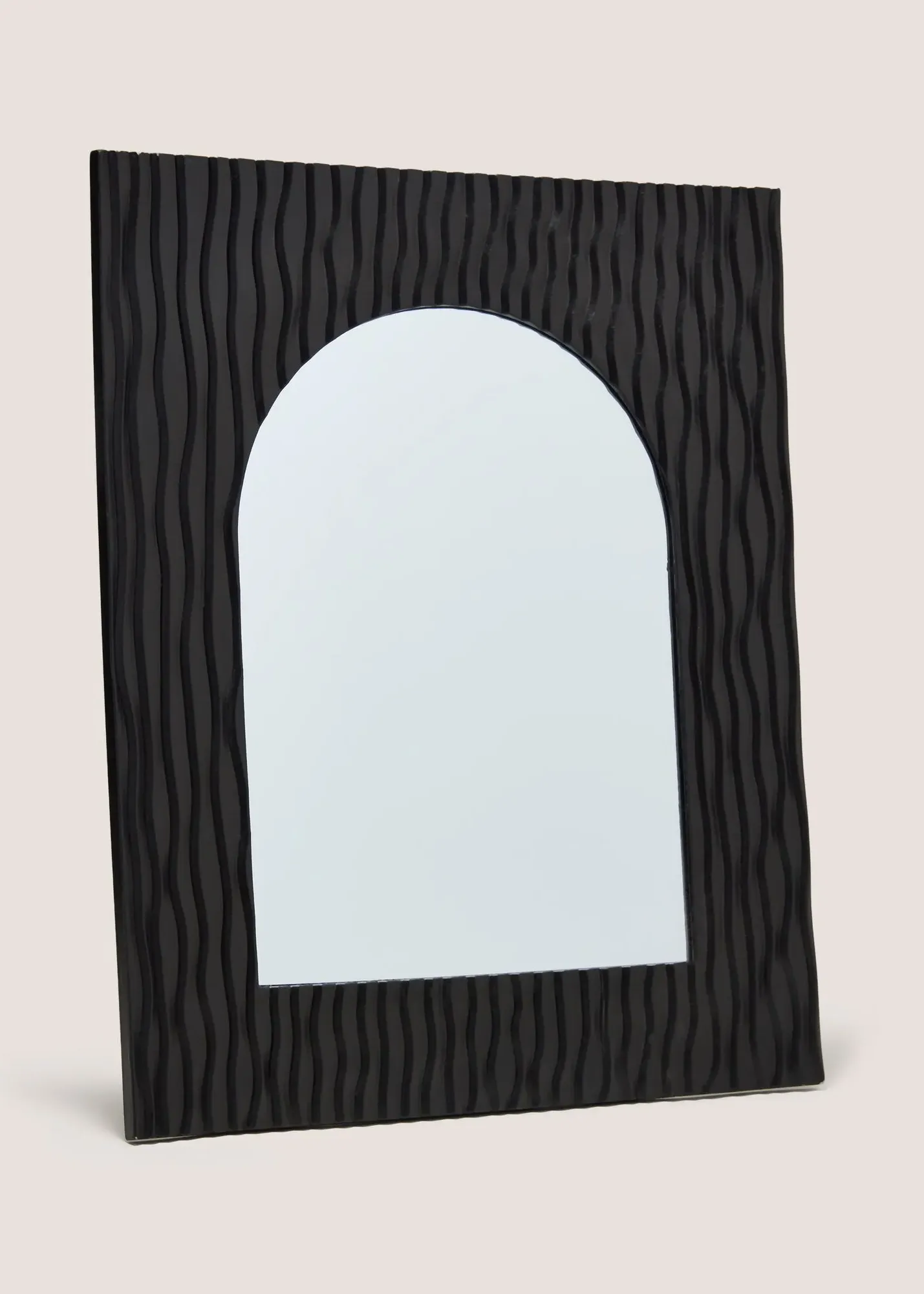 Ribbed Arch Mirror - Black, MDF product