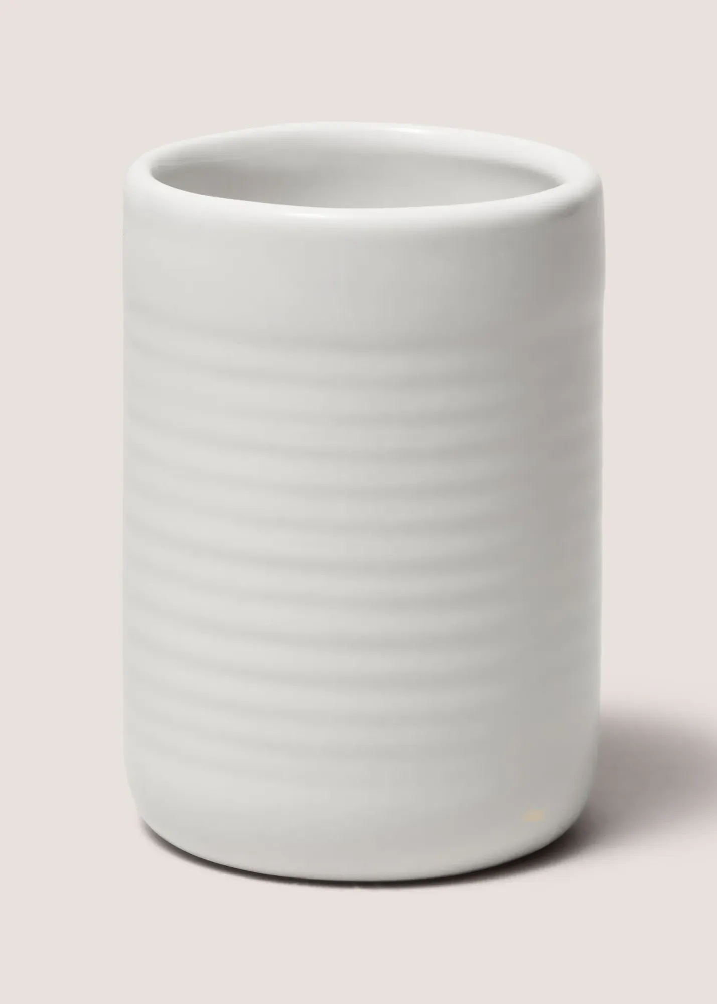 Ridged Bathroom Tumbler - White product