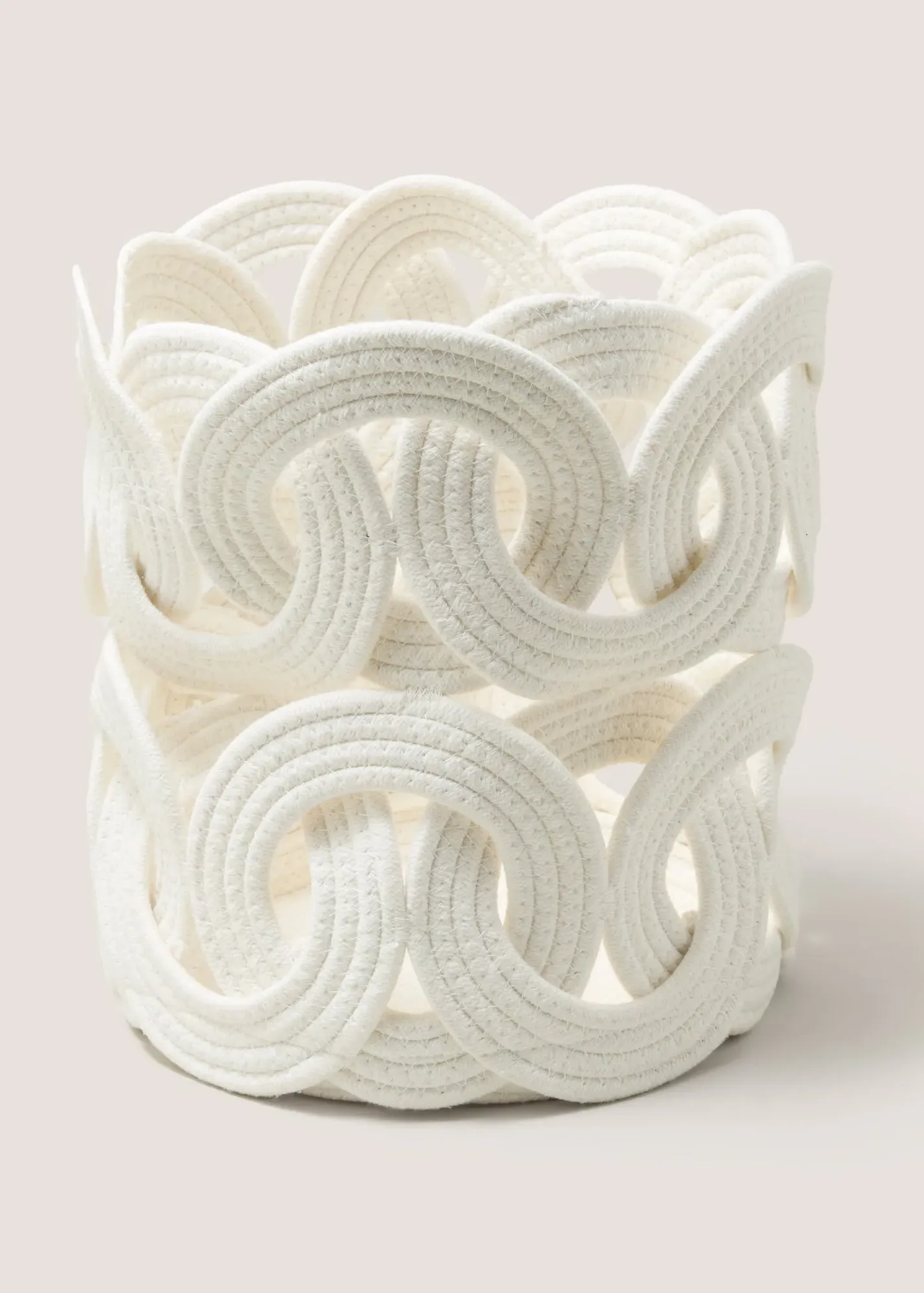 Rope Design Storage Basket - White, Polyester product