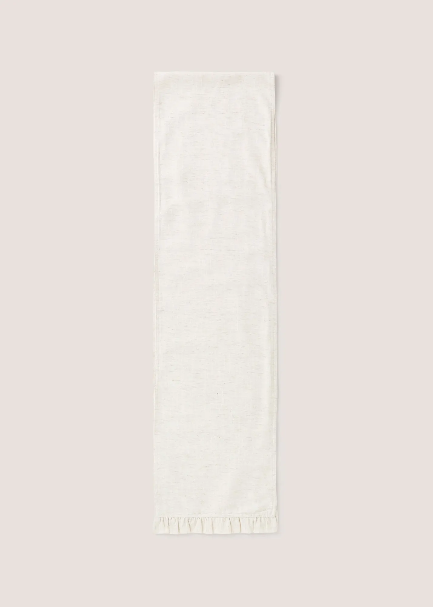 Ruffled Table Runner - Cream, Polyester-Linen product